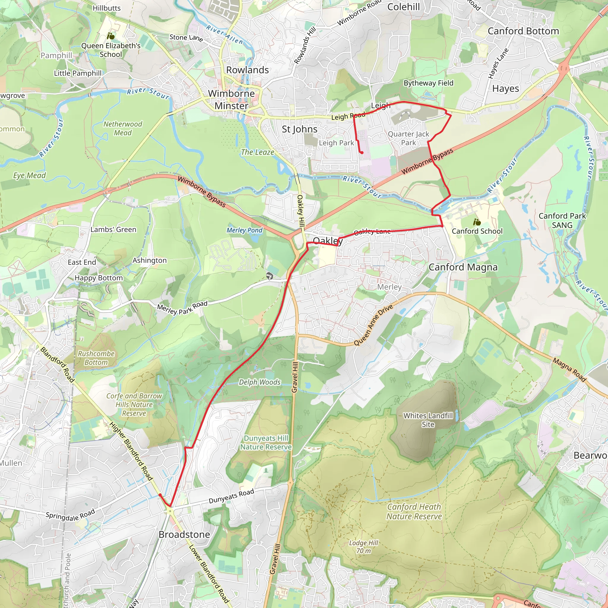 River Stour via Castleman Trail mobile static map