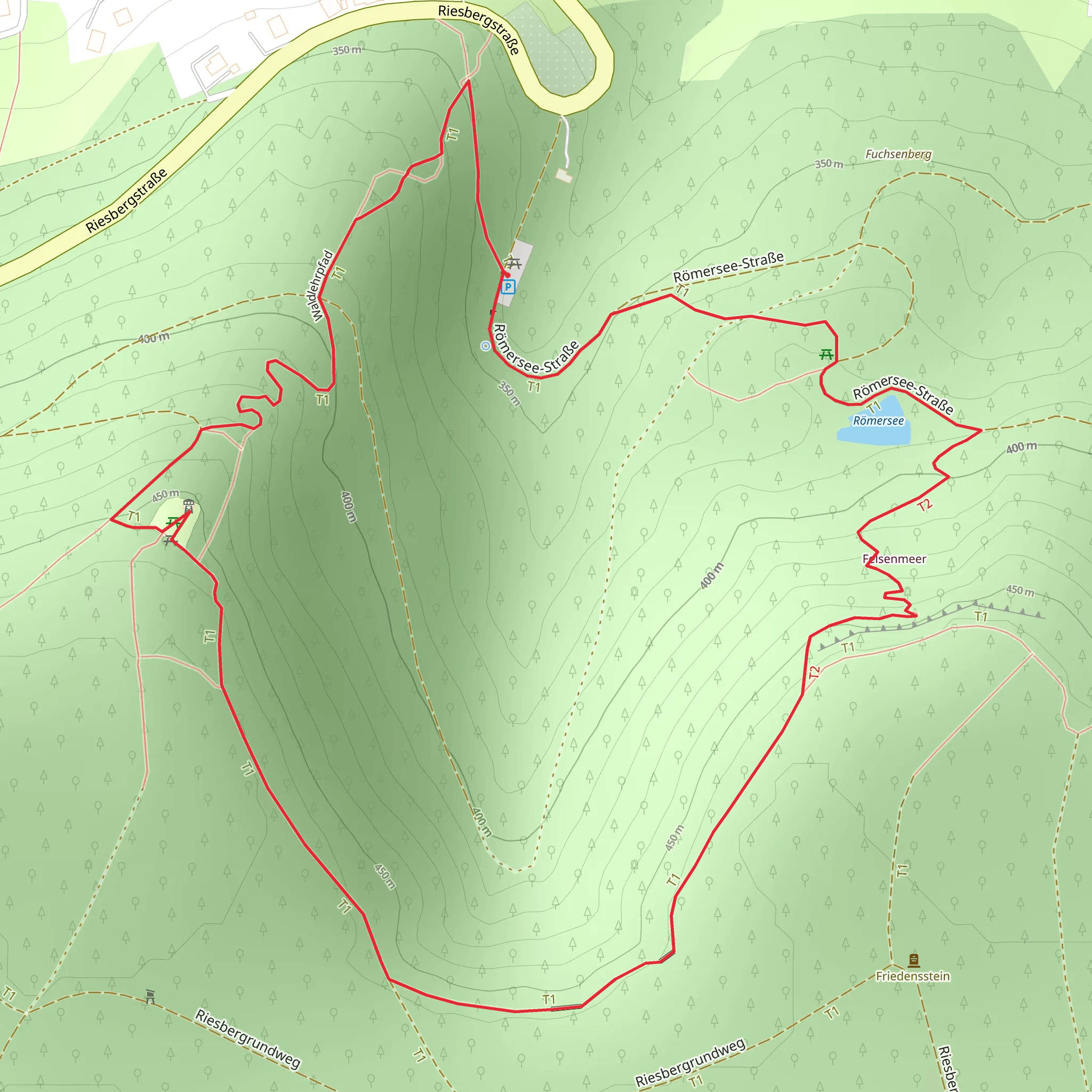 Riesbergturm and Römersee Loop mobile static map