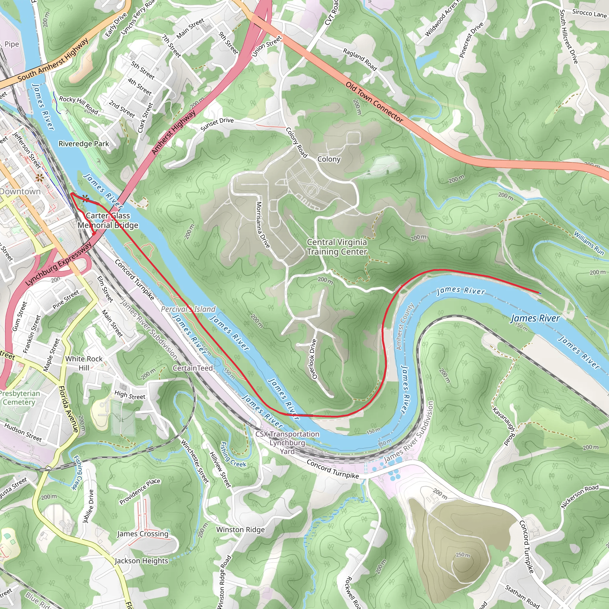 James River Walk mobile static map