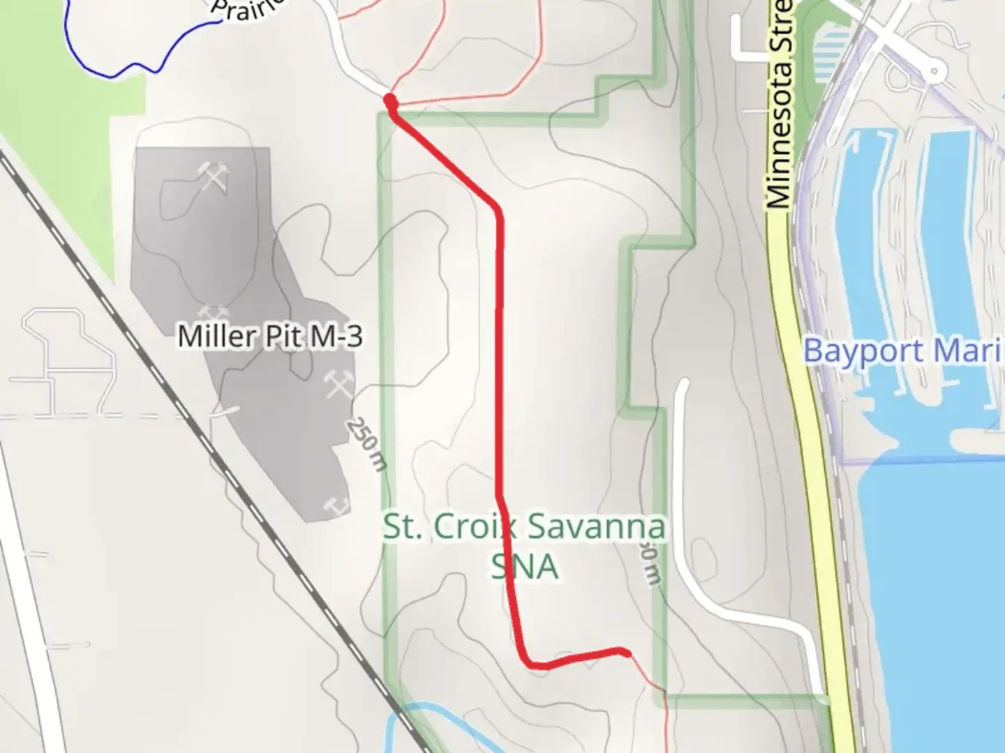 An image depicting the trail Prairie South Way and its surrounding area.