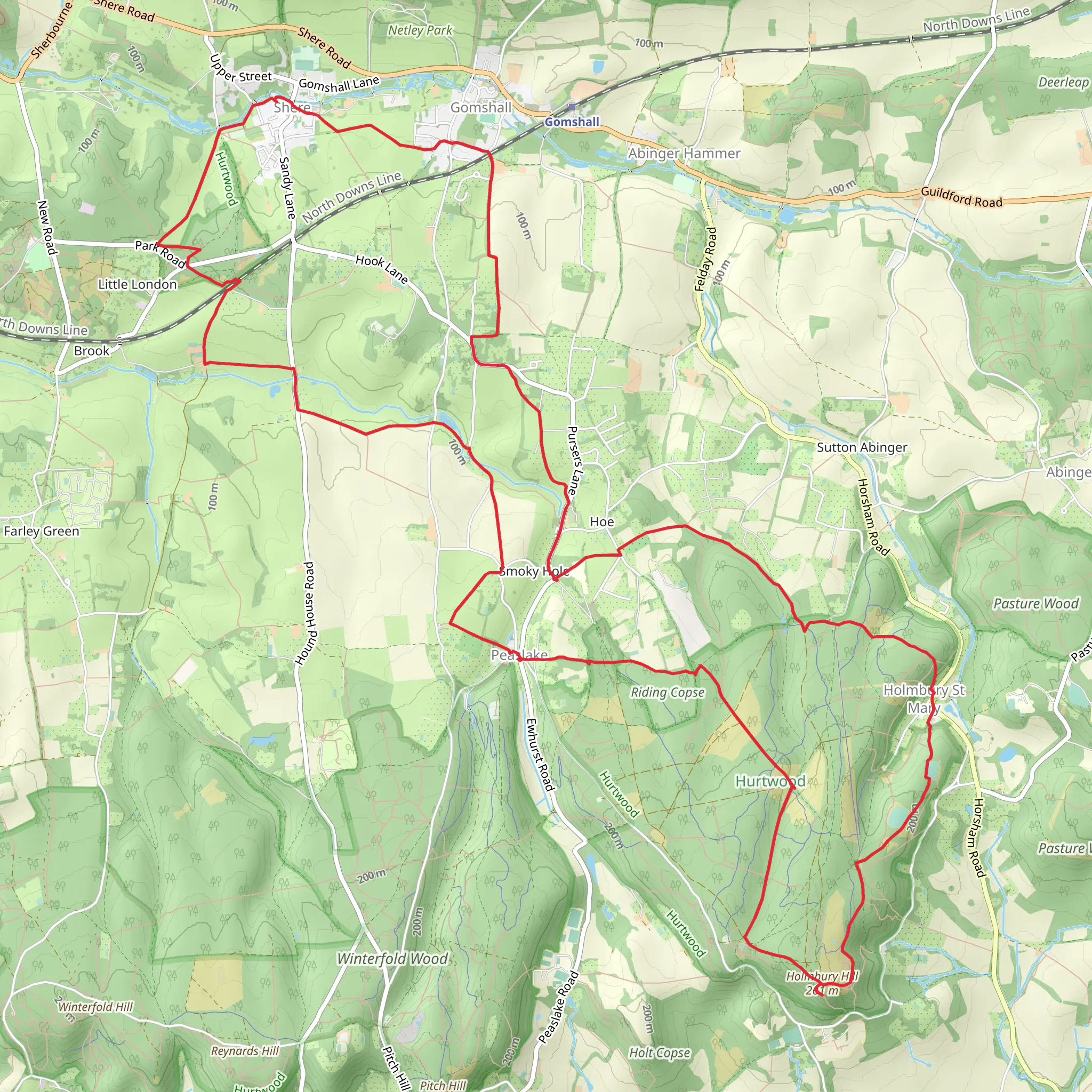 Shere Millennium Trail mobile static map