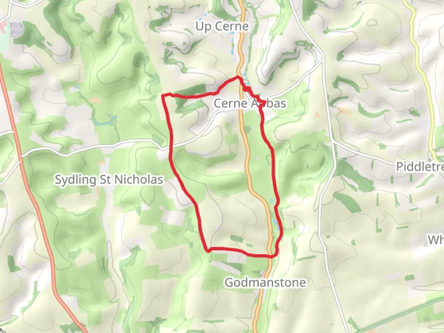 An image depicting the trail Weam Coppice via Wessex Ridgeway and its surrounding area.