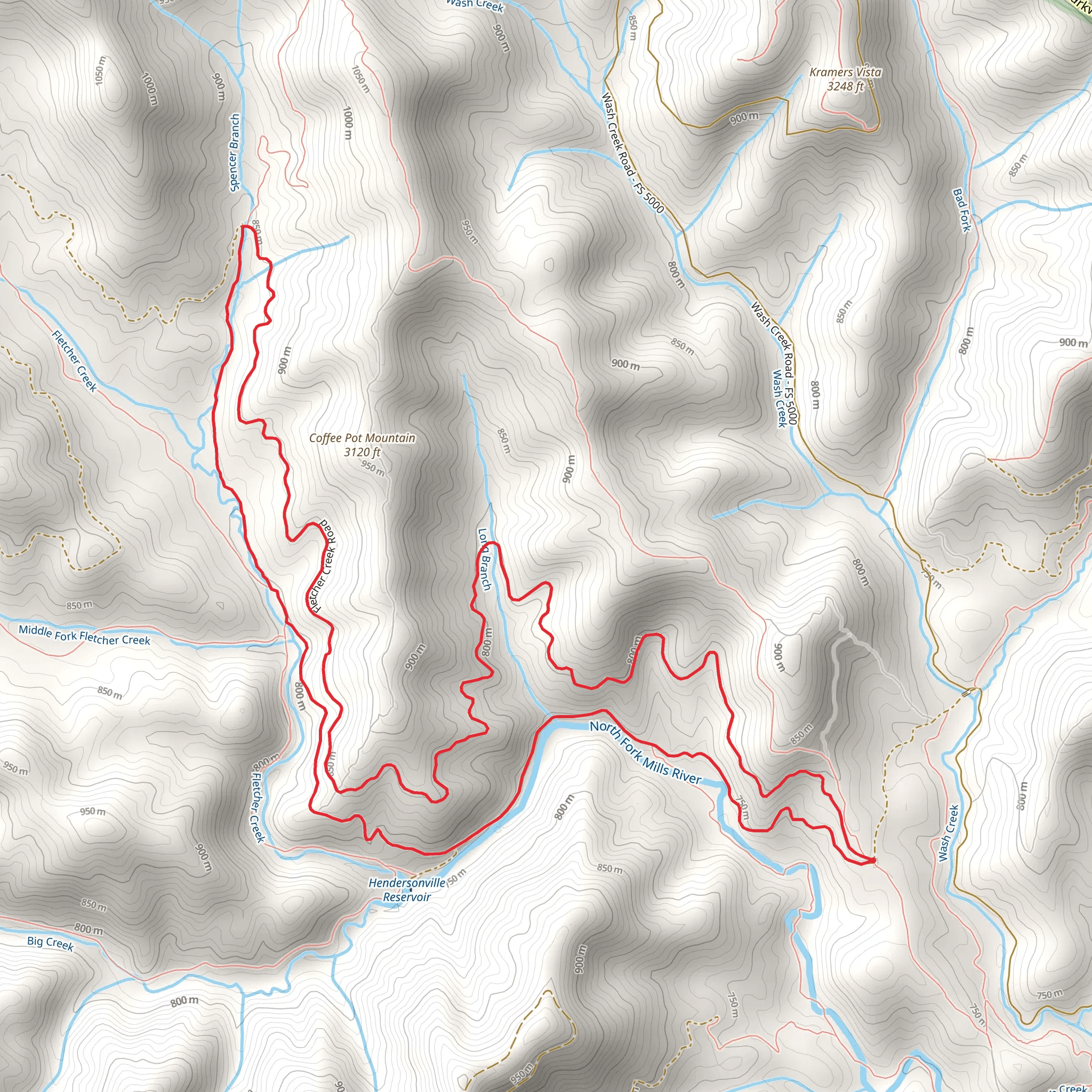 Fletcher Creek Trail and Fletcher Creek Road Loop mobile static map