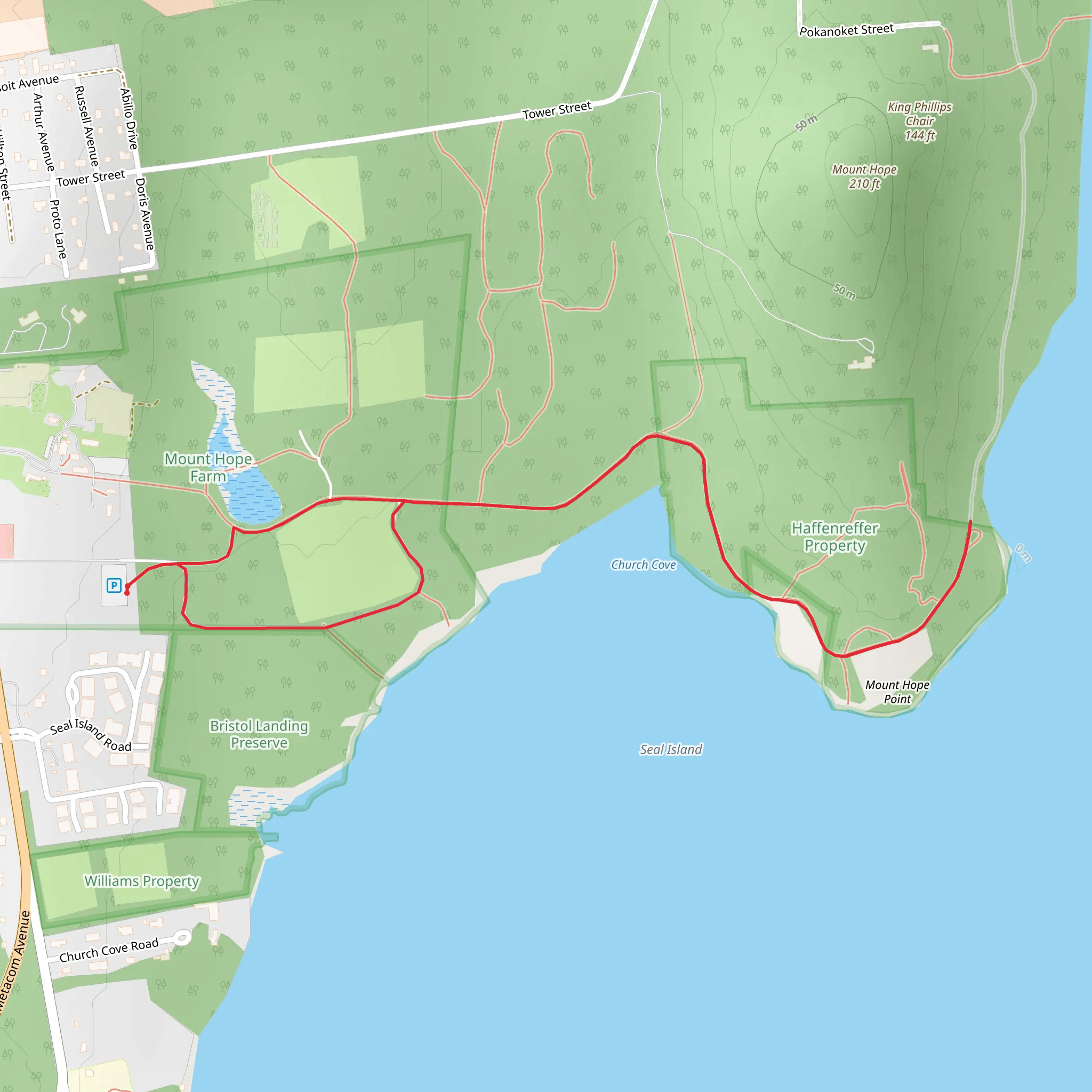Walk along Church Cove mobile static map