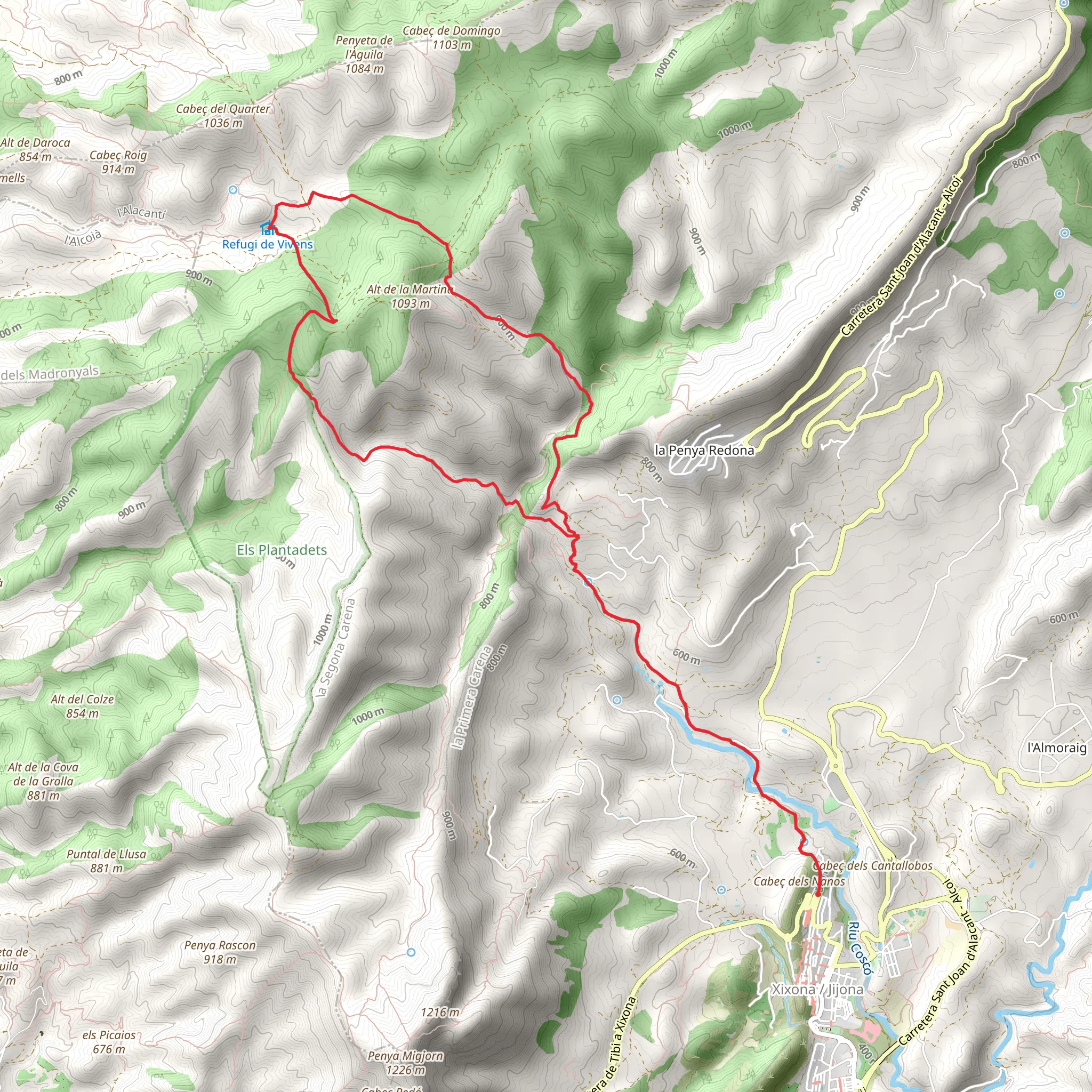 Xixona – Vivens – Xixona PR CV 112 mobile static map