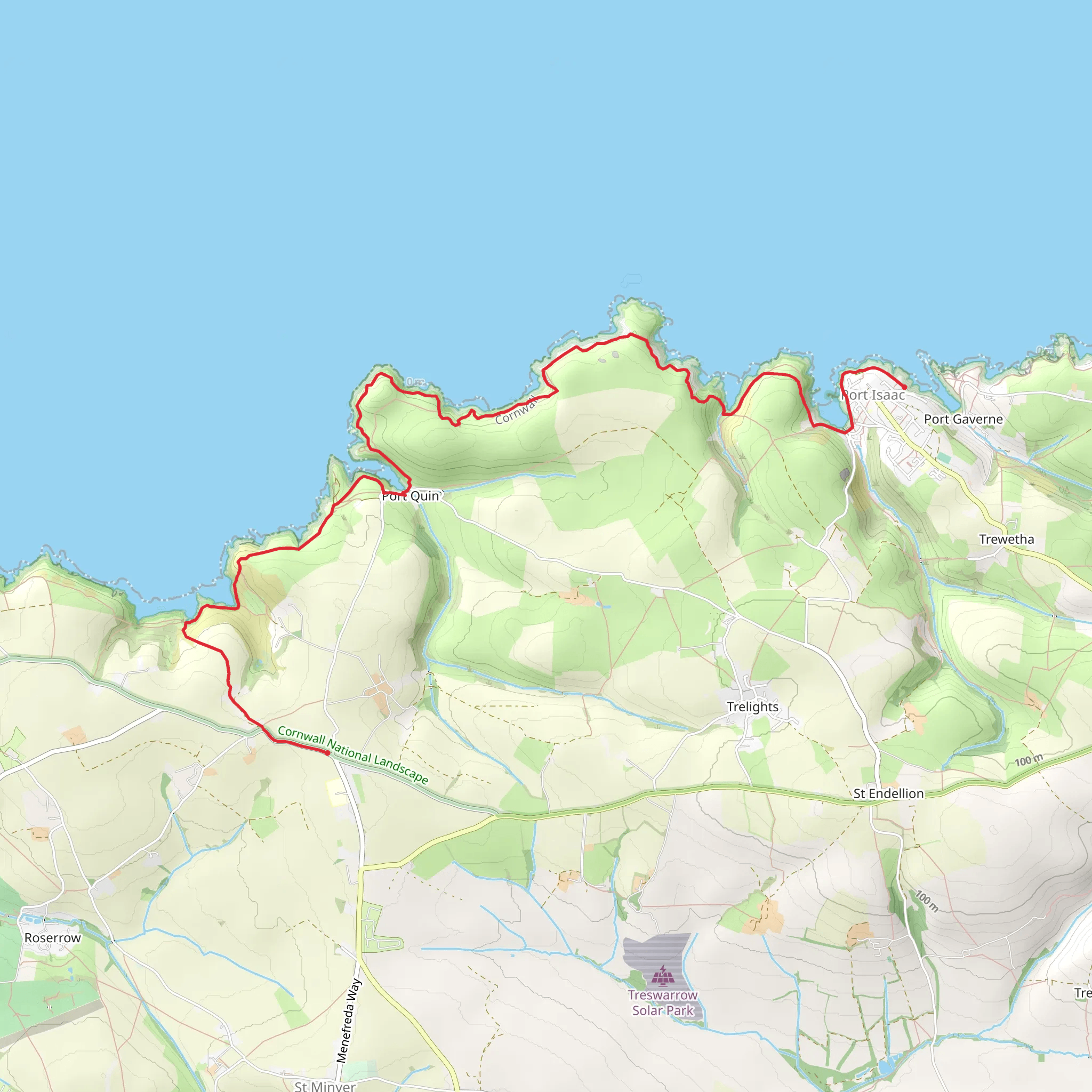 Port Isaac and Porteath Walk mobile static map