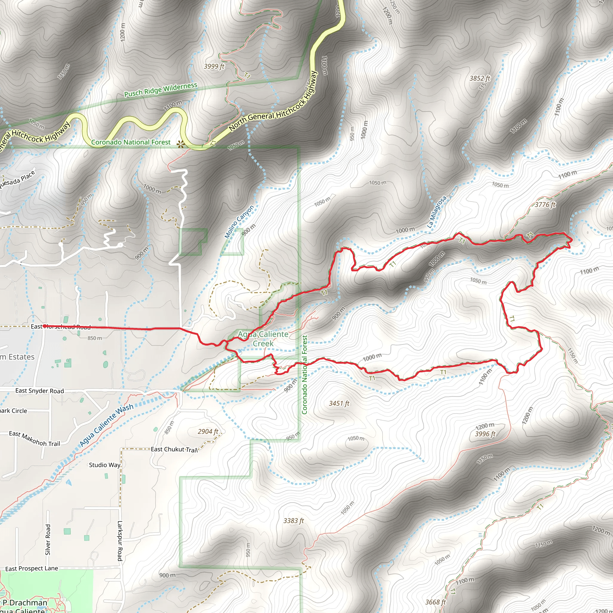 La Milagrosa - Agua Caliente Creek mobile static map