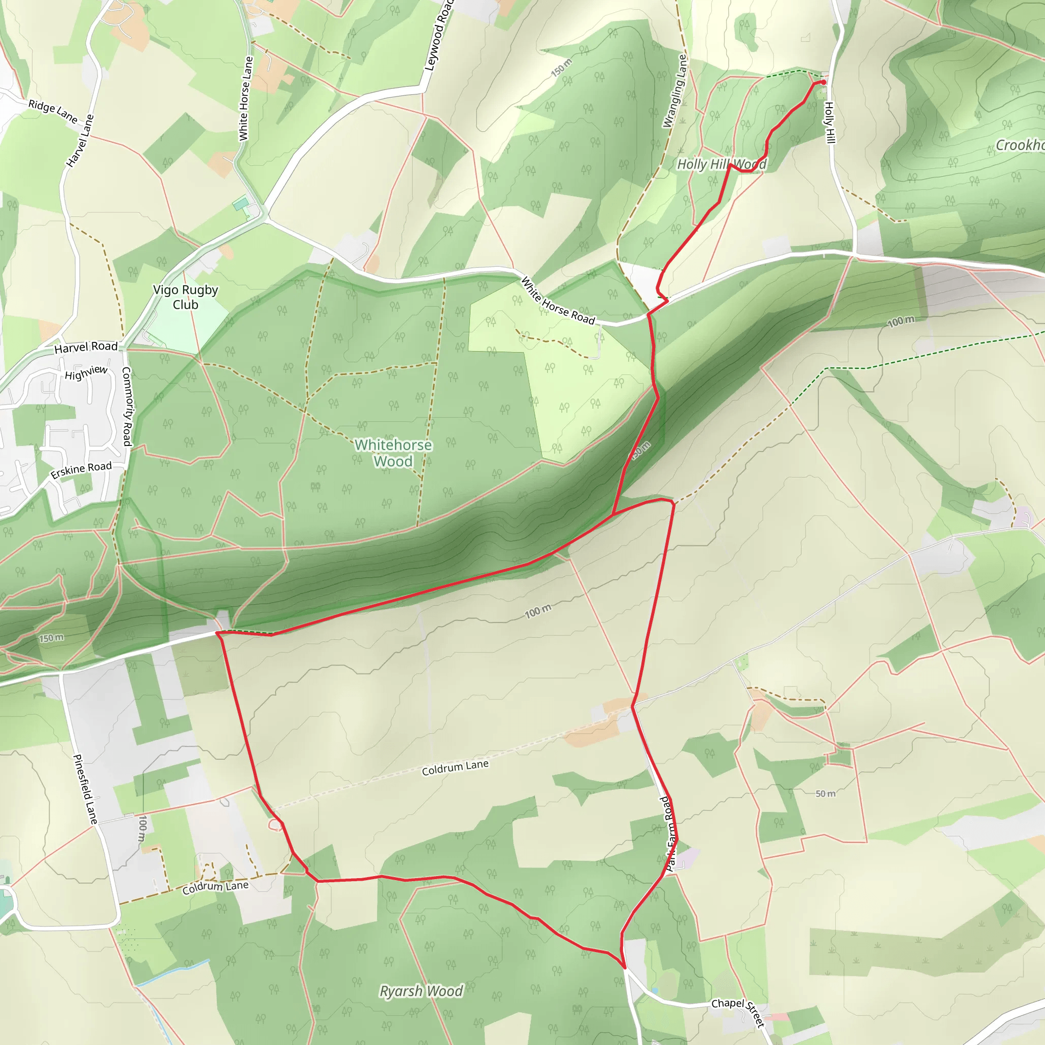 Holly Hill and Coldrum Long Barrow mobile static map
