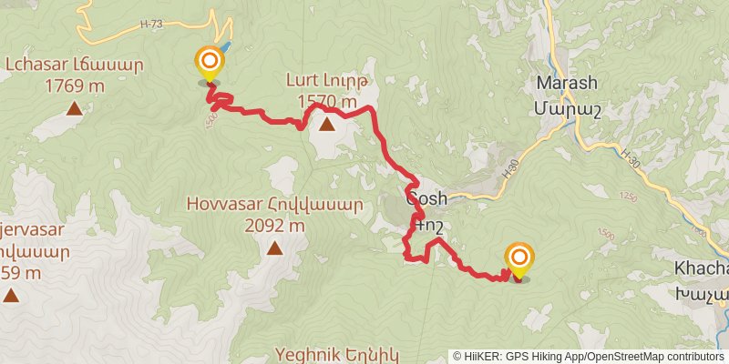 Transcaucasian Trail - Armenia stage 17 Map