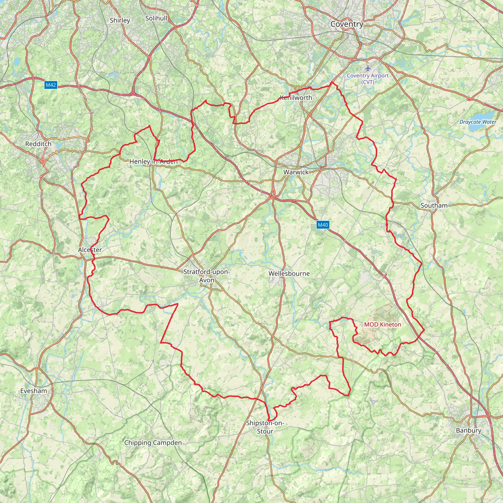 Warwickshire Cakes and Ale Trail mobile static map