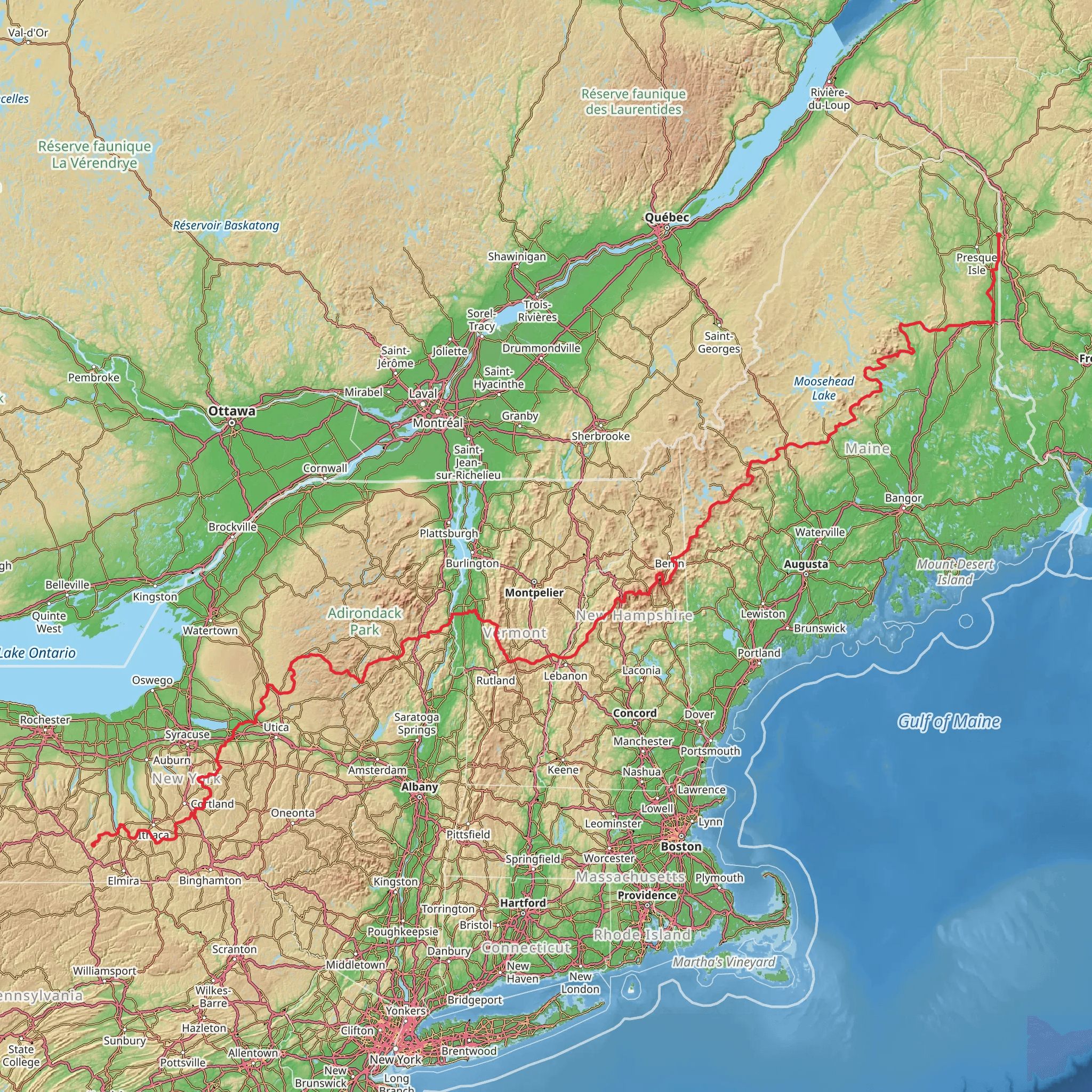 American Perimeter Trail - New York to Maine mobile static map