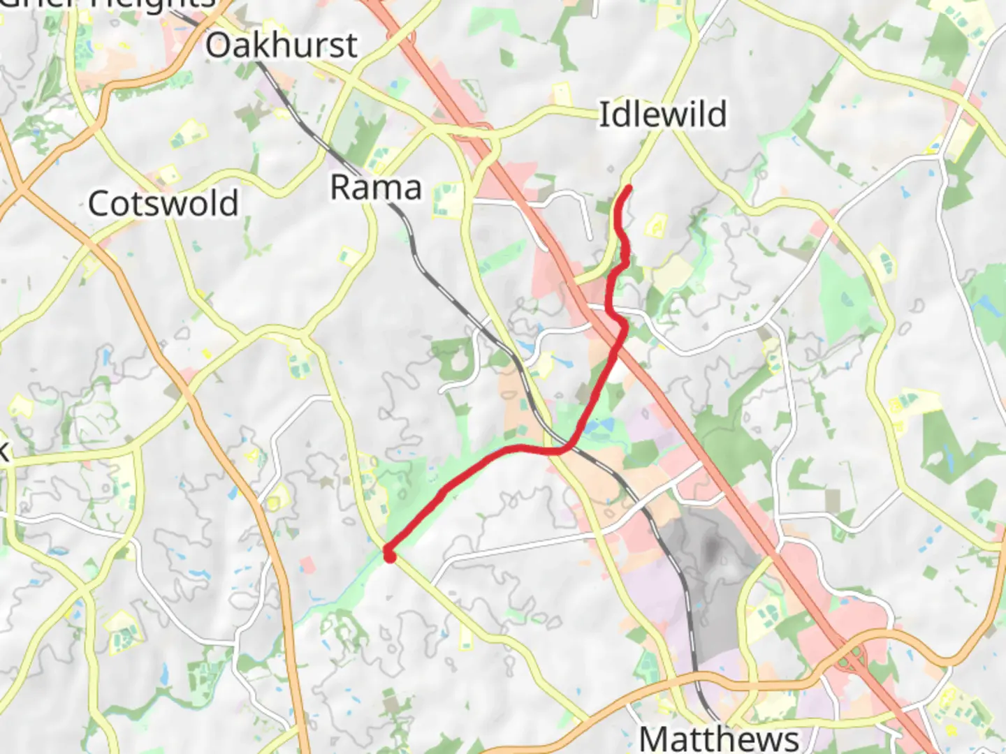 An image depicting the trail Campbell Creek Greenway and its surrounding area.