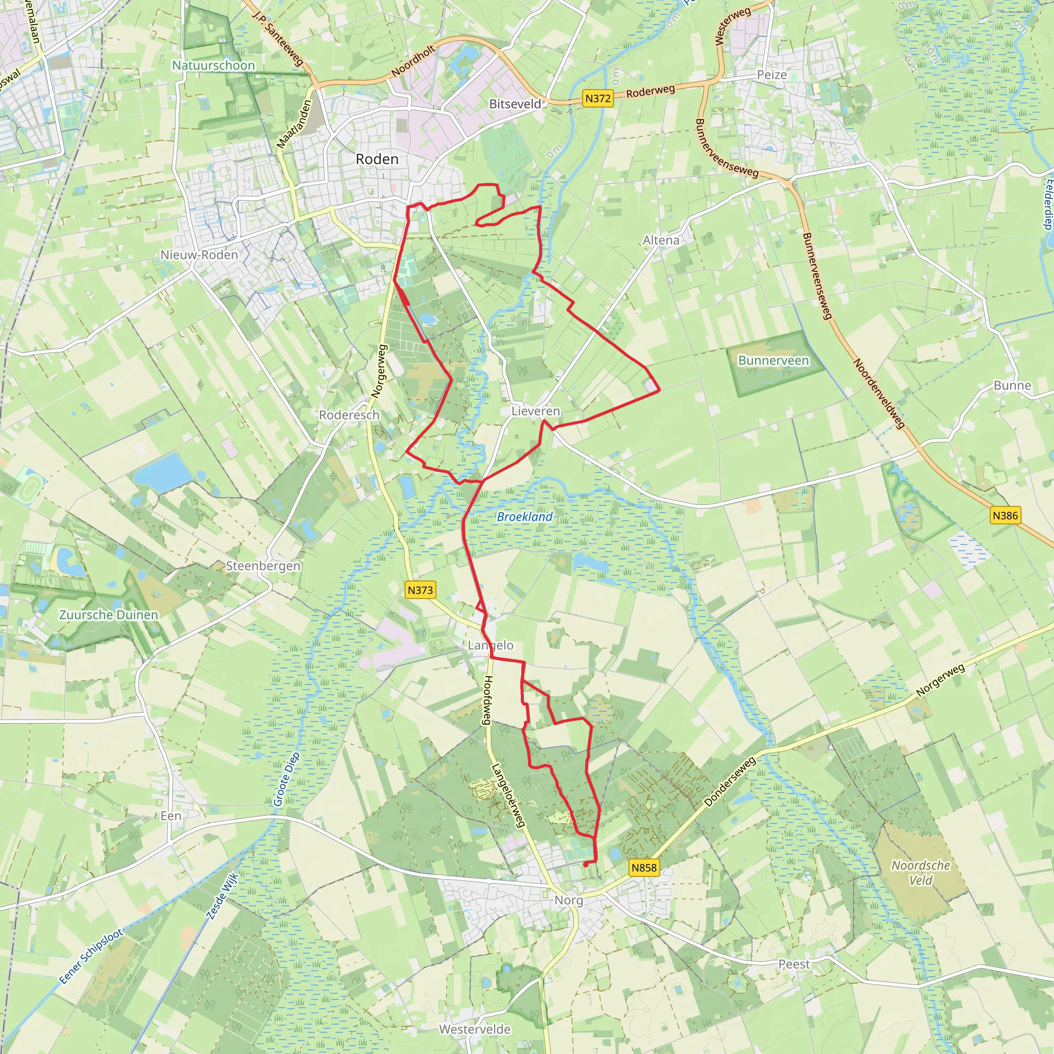 Achter Het Hout and Alteveerse Bossen Loop mobile static map
