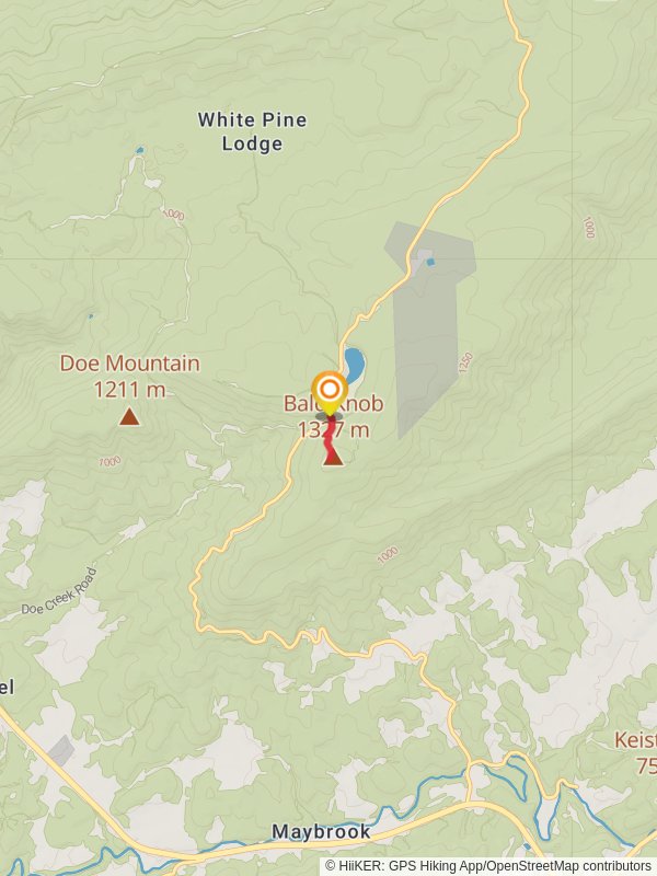 Bald Knob Trail mobile static map