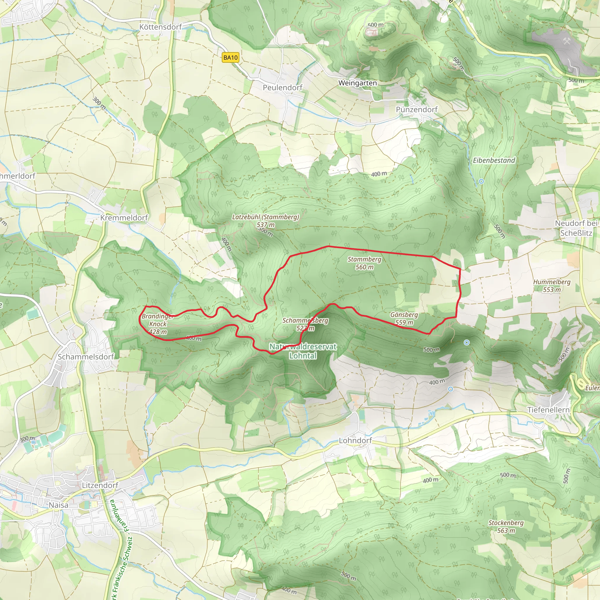Grosse Stammbergtour Loop mobile static map