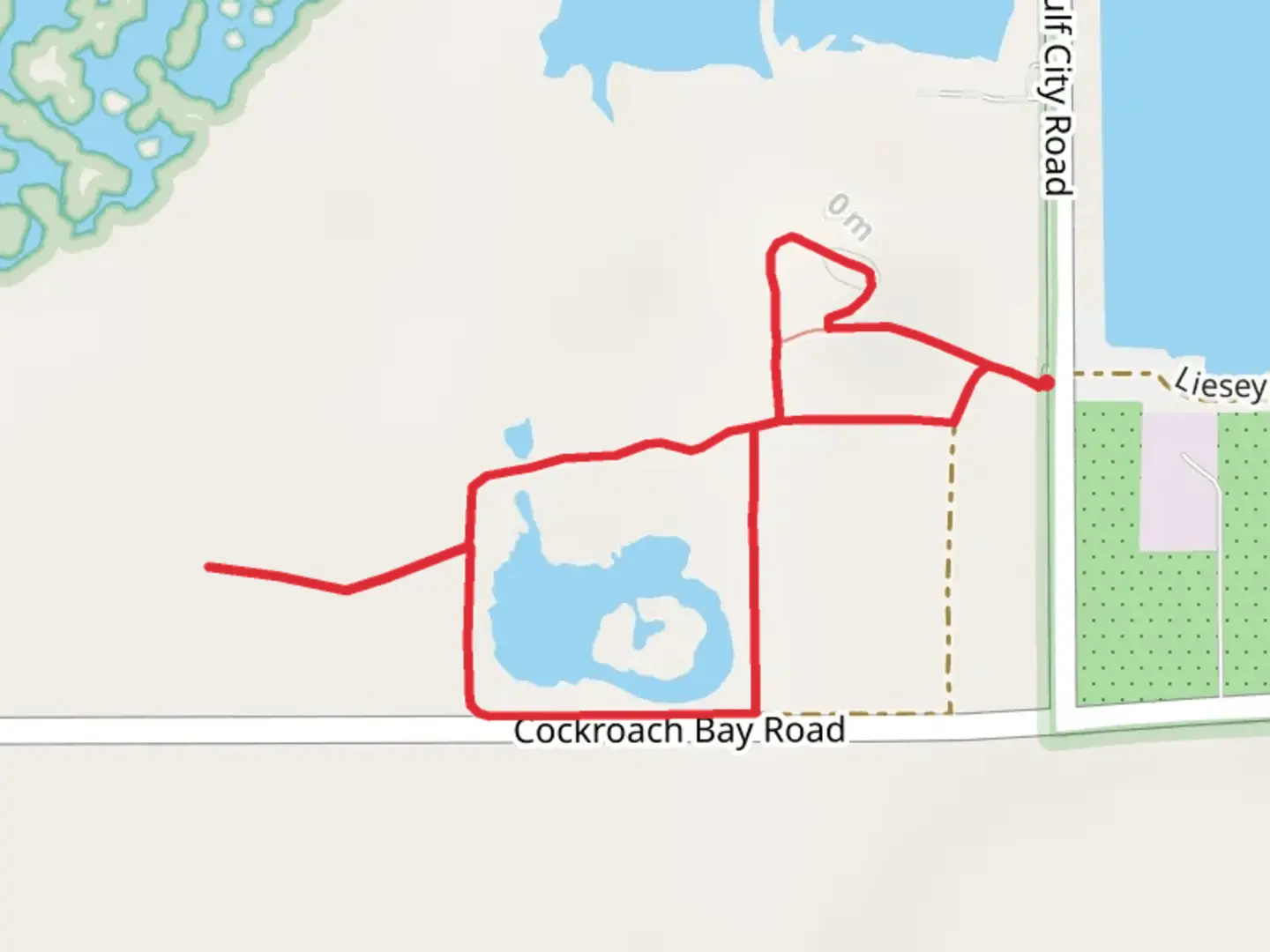 An image depicting the trail Gulf City Road Loop - West and its surrounding area.