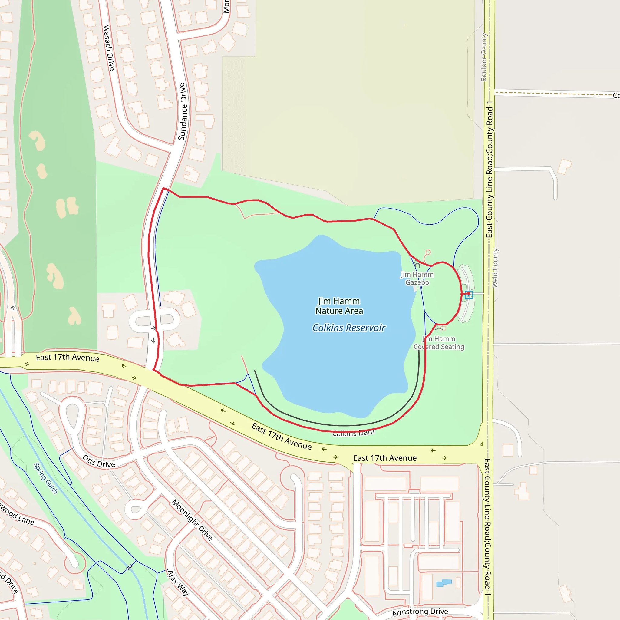 Calkins Reservoir Loop mobile static map