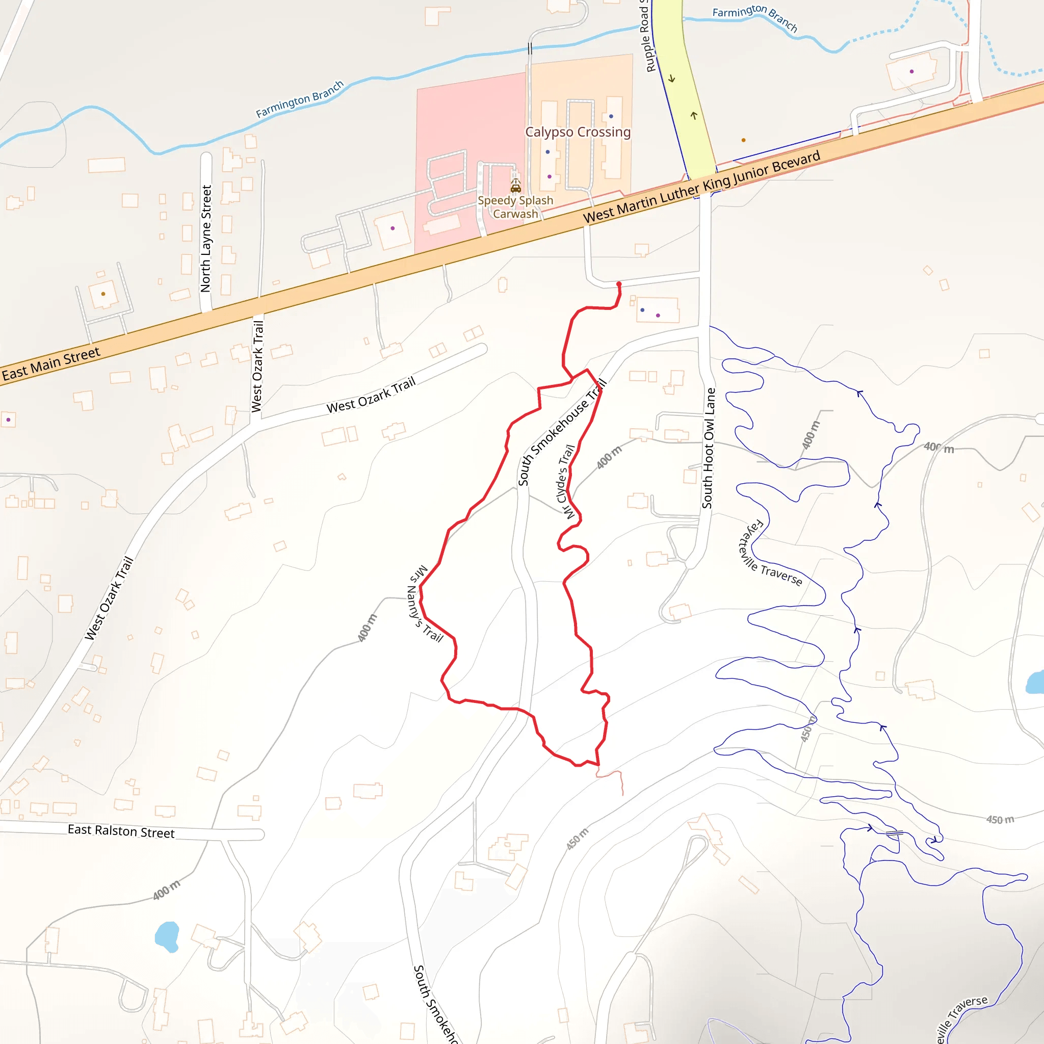Mrs Nanny's and Mr Clyde's Loop Trail mobile static map