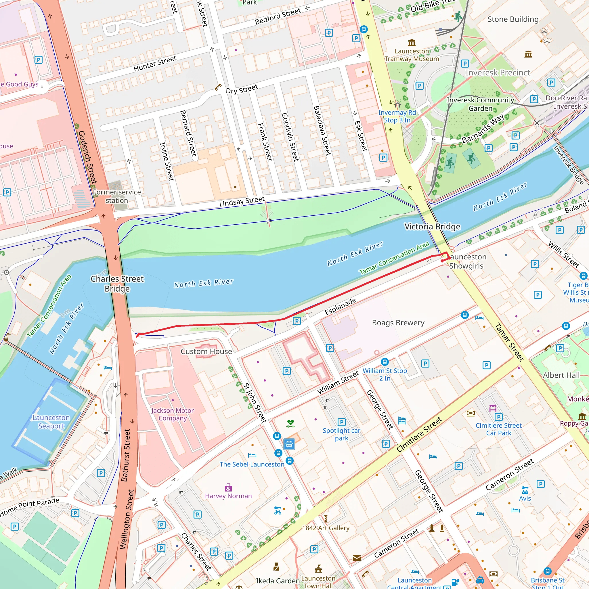 Esplanade Trail mobile static map