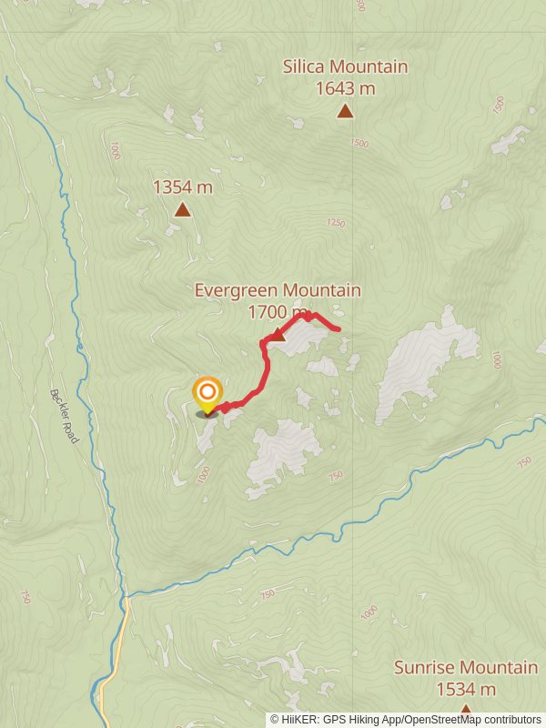 Evergreen Mountain Trail mobile static map