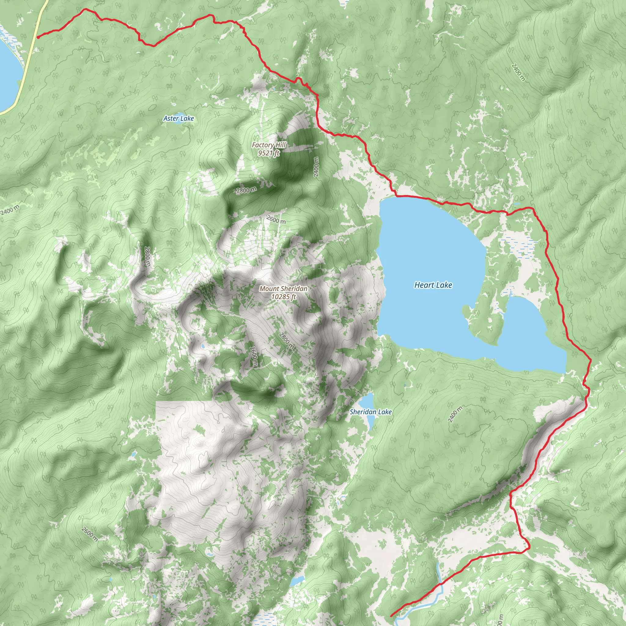 Heart River Trail via CDT mobile static map