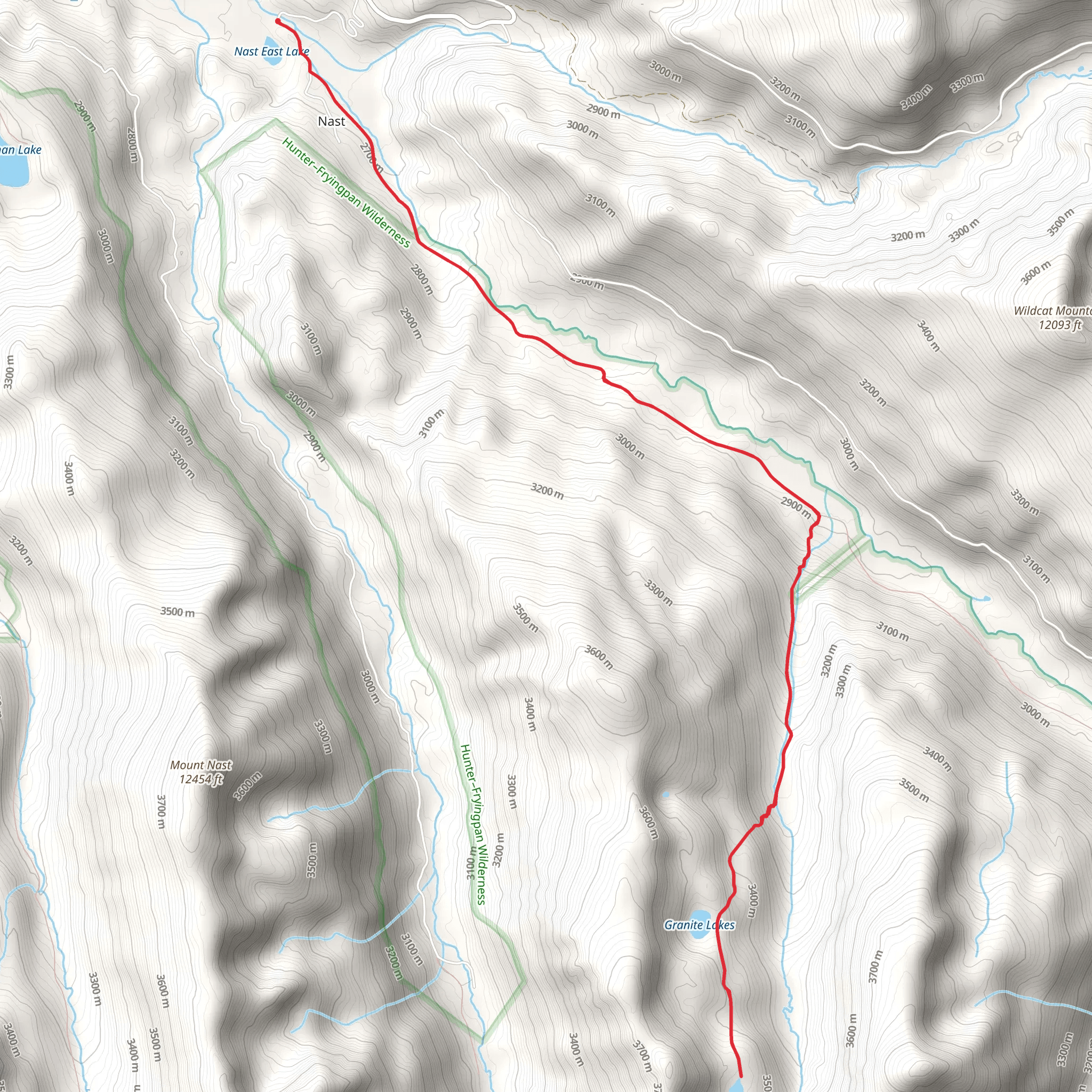 Granite Lakes mobile static map