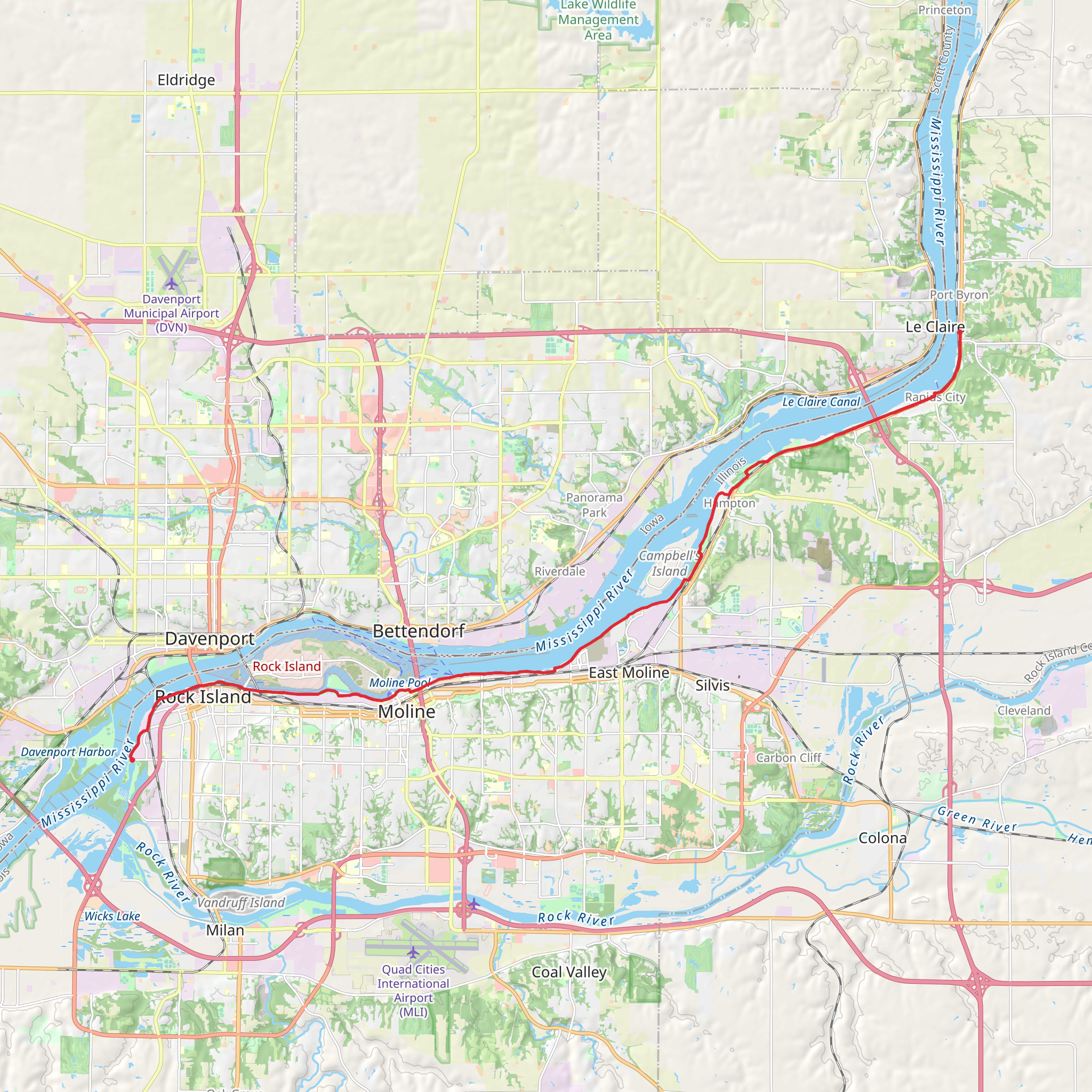 Great River Trail mobile static map