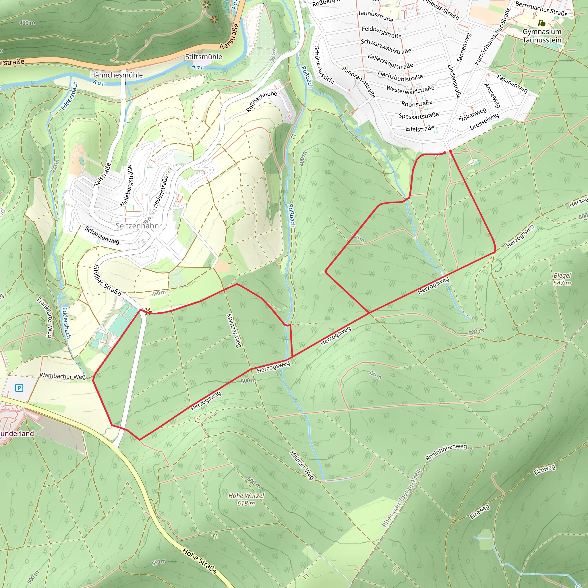 Schwarzer Hahn and Rote Kirche Loop mobile static map