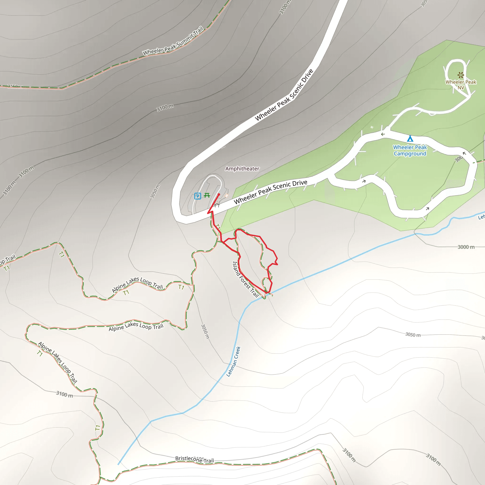 Island Forest Loop Trail mobile static map