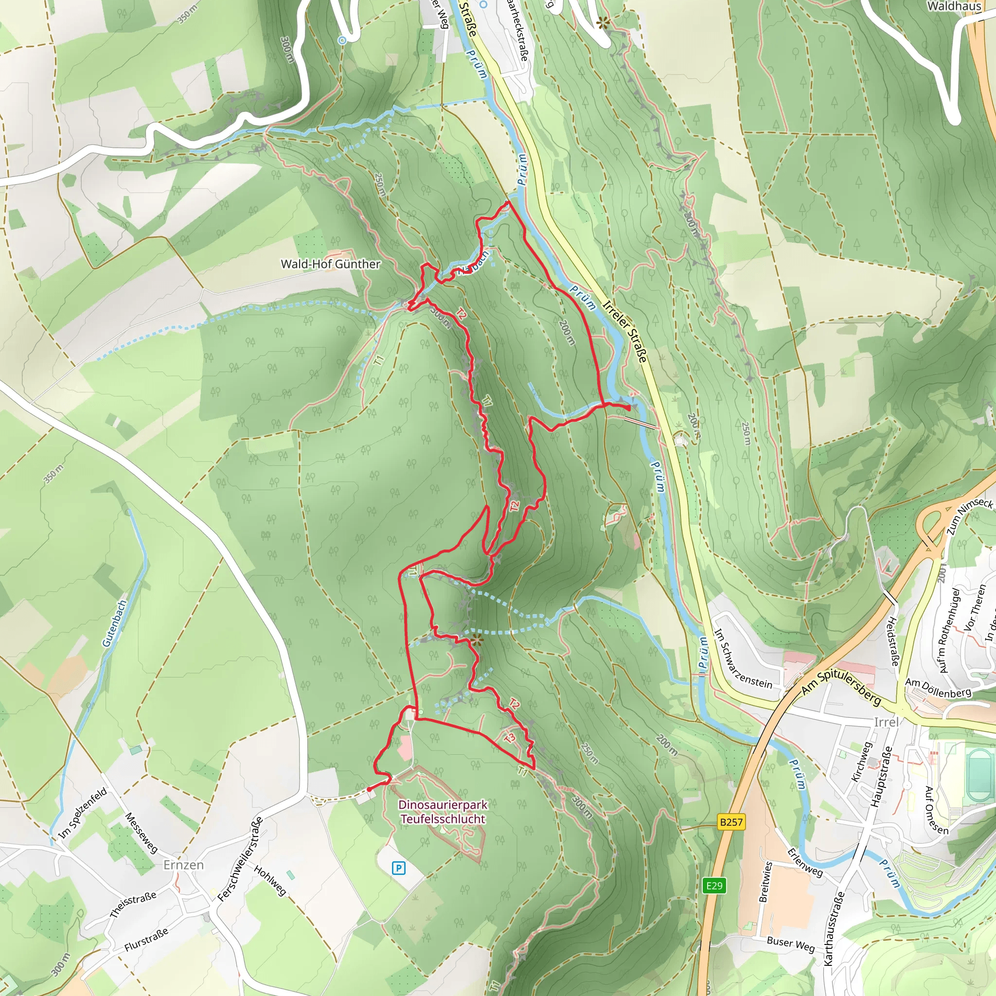 Devil's Gorge, Teufelsschlucht - Felsen and Holzbrücke Irreler Wasserfälle Loop mobile static map