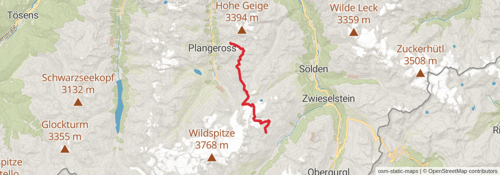 Ötztal Trek stage 14 Map