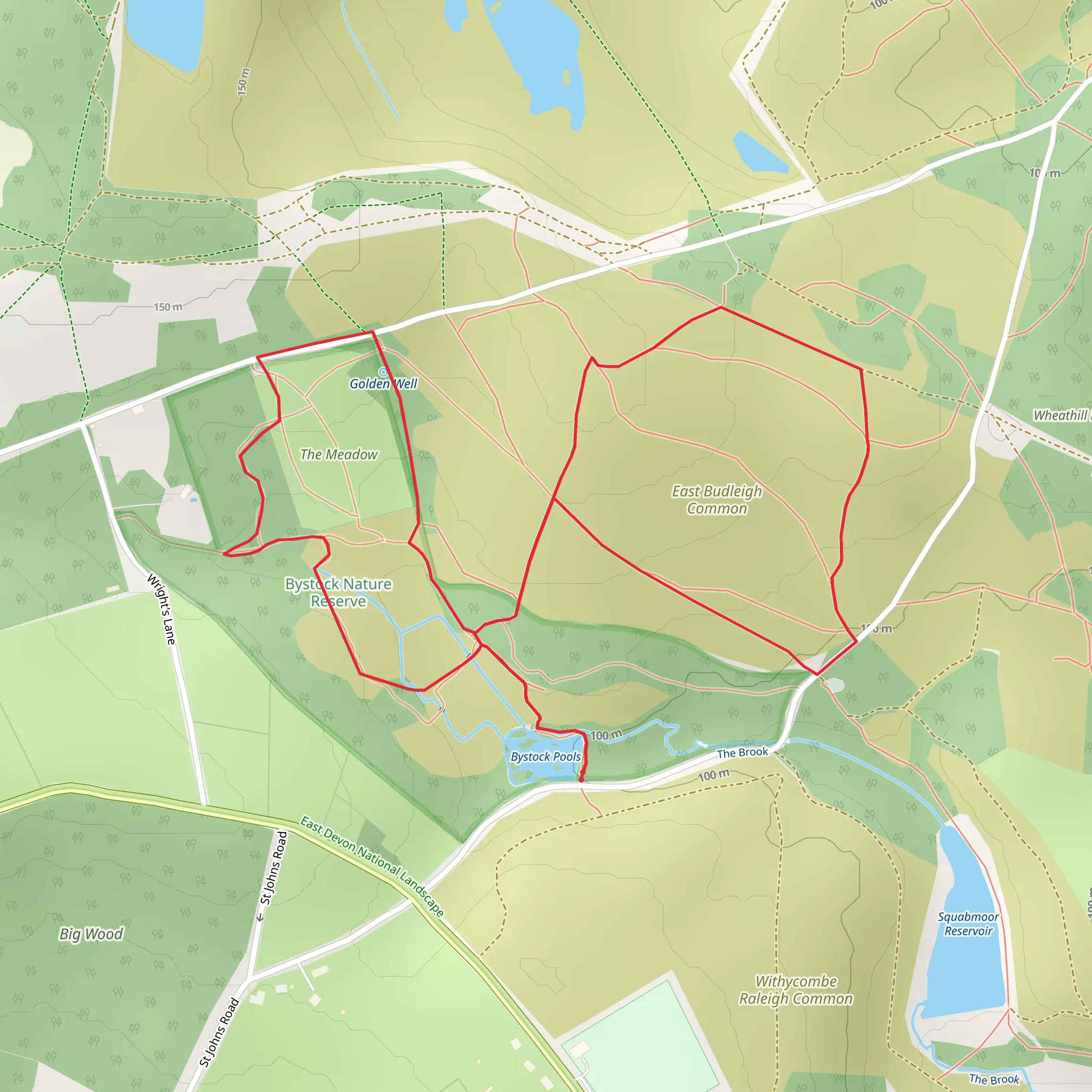 East Budleigh Common and Bystock Nature Reserve mobile static map