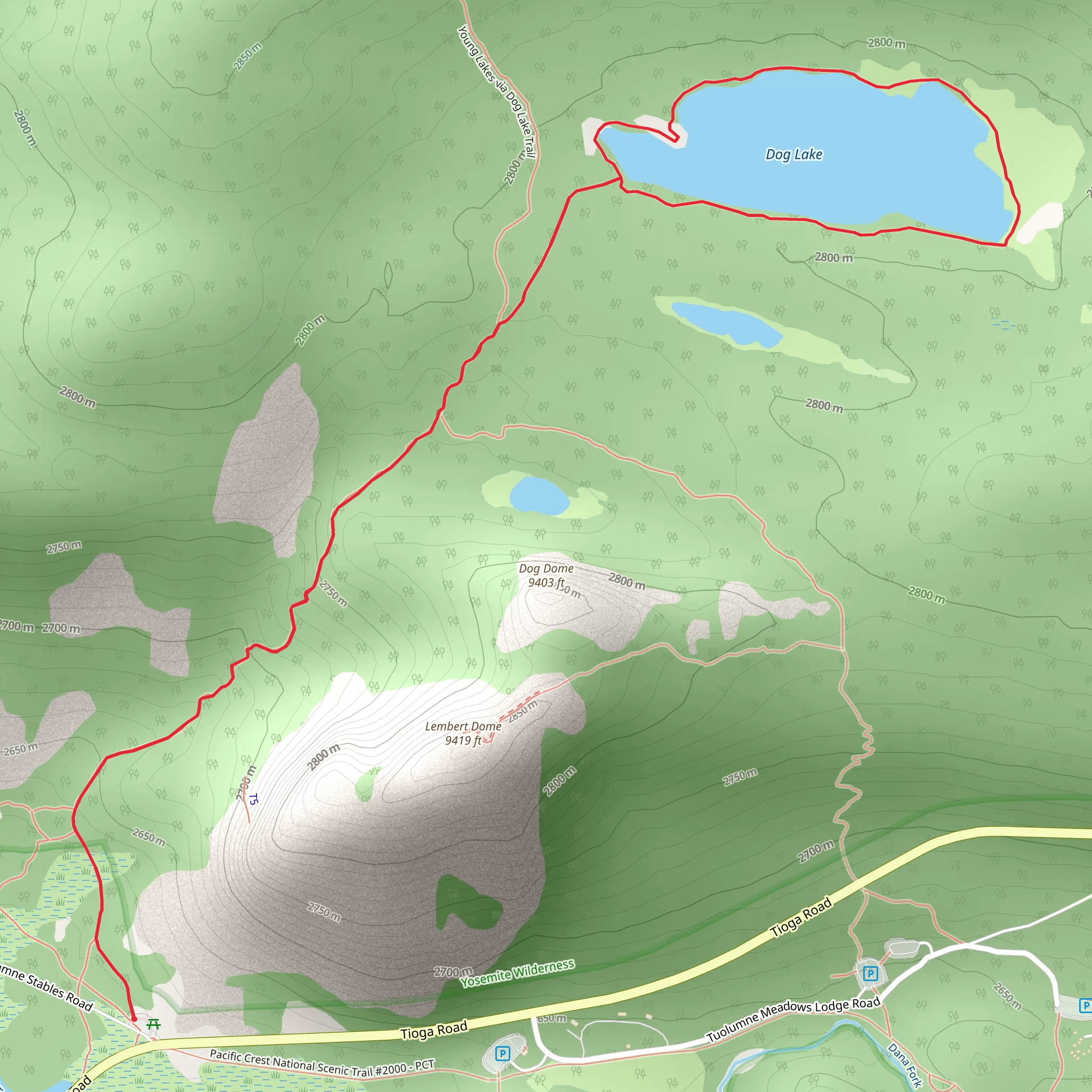 Dog Lake Loop Trail mobile static map