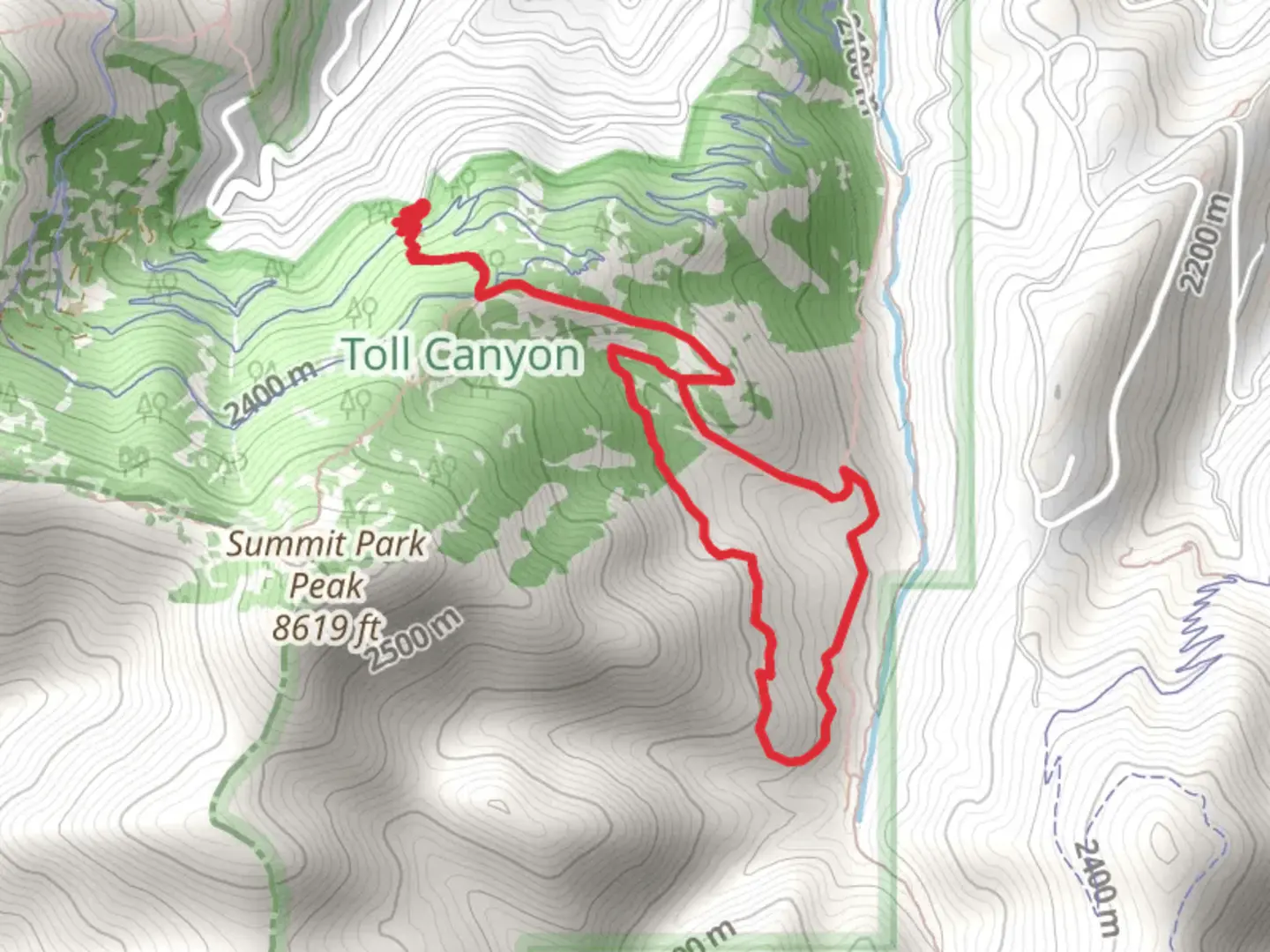 An image depicting the trail Hoof It and Moose Camp Loop and its surrounding area.