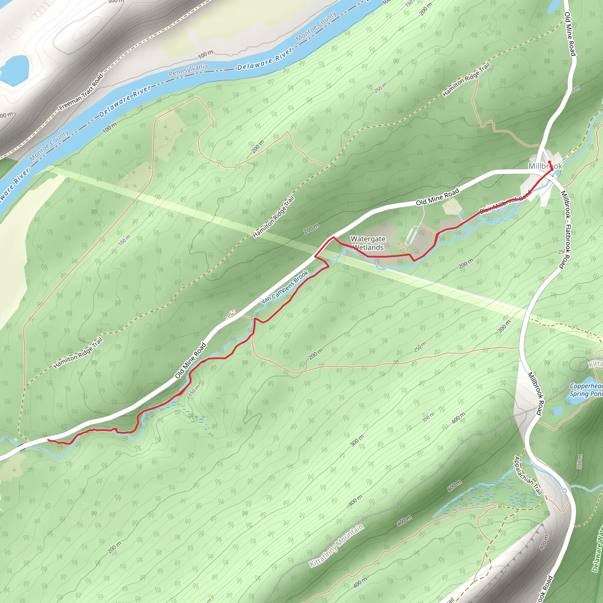Van Campens Glen Trail mobile static map