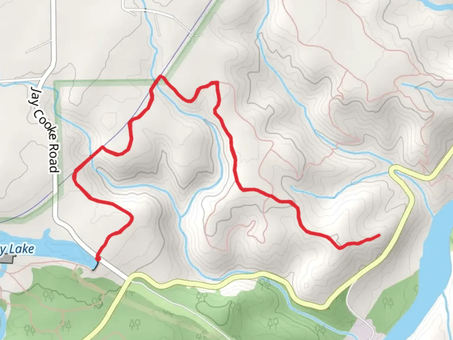 An image depicting the trail Superior Hiking and Triangle Trails and its surrounding area.