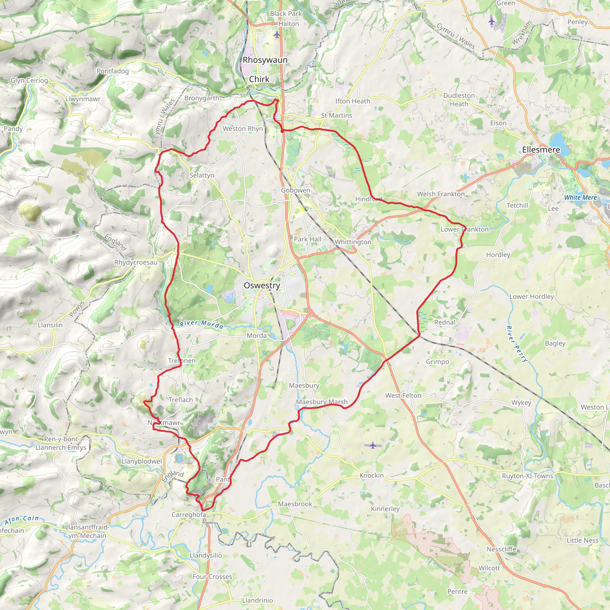 Oswestry Loop in Shropshire mobile static map