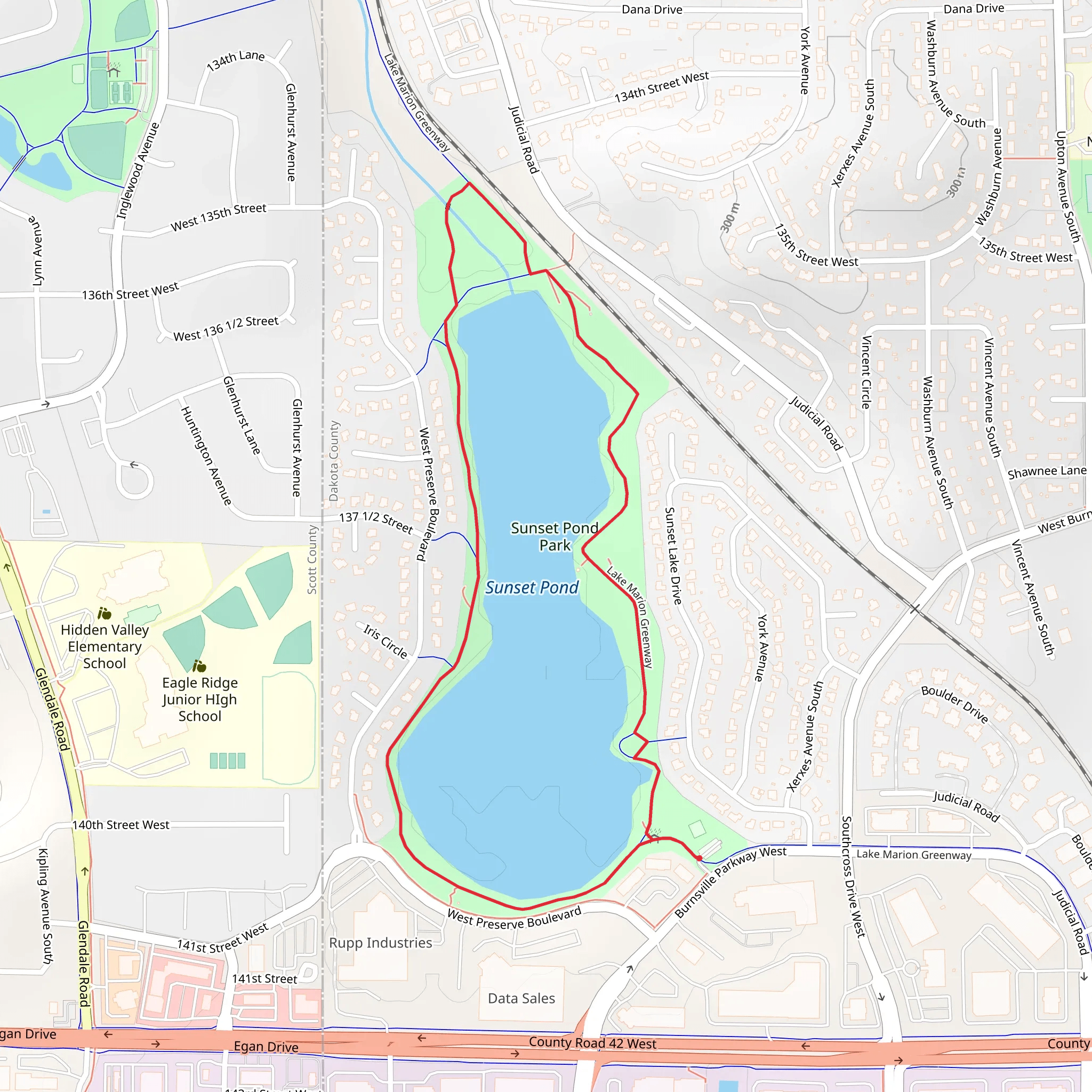 Sunset Pond Loop mobile static map