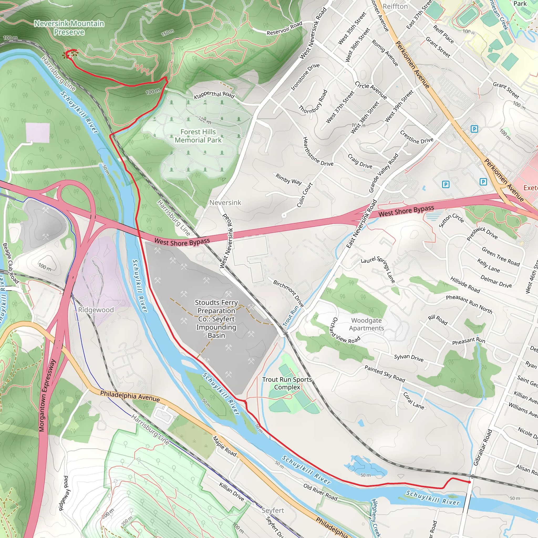 Schuylkill River from Gibraltar Road mobile static map