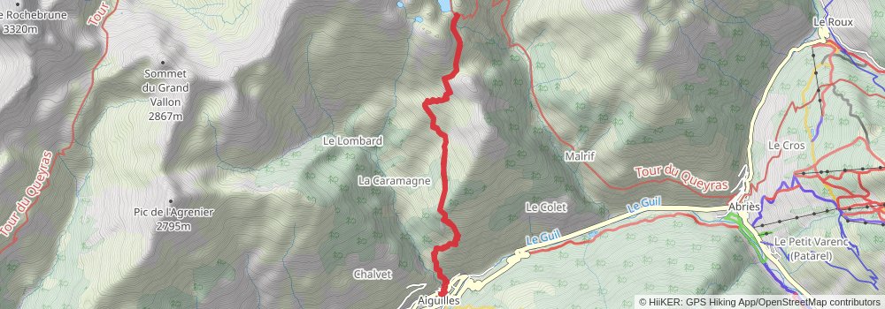 GR 58 - Le Tour Du Queyras A Pied spur 1 Map