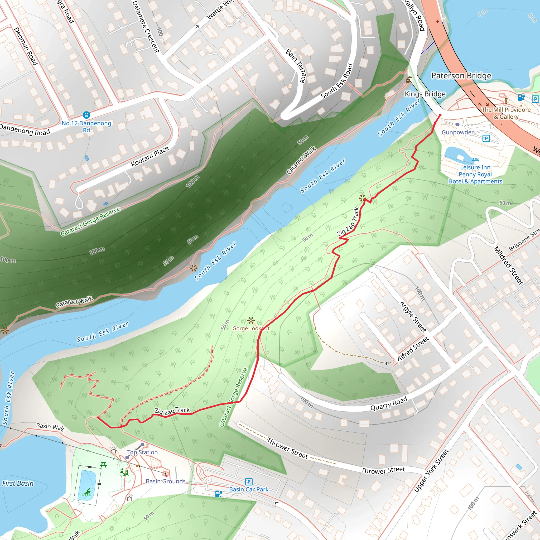Zig Zag Track mobile static map