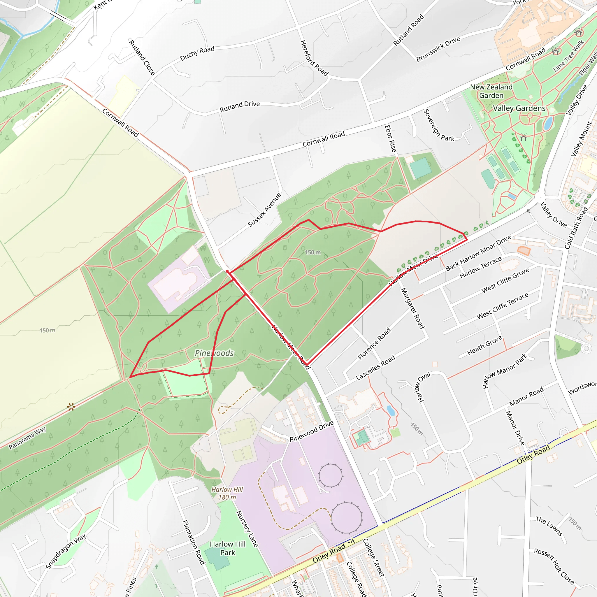 Harrogate Pinewoods mobile static map