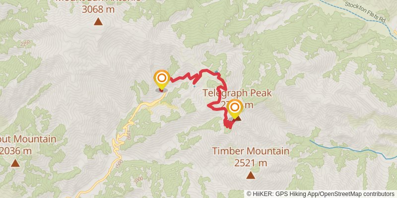 Telegraph Peak via Three Ts Trail stage 2 Map
