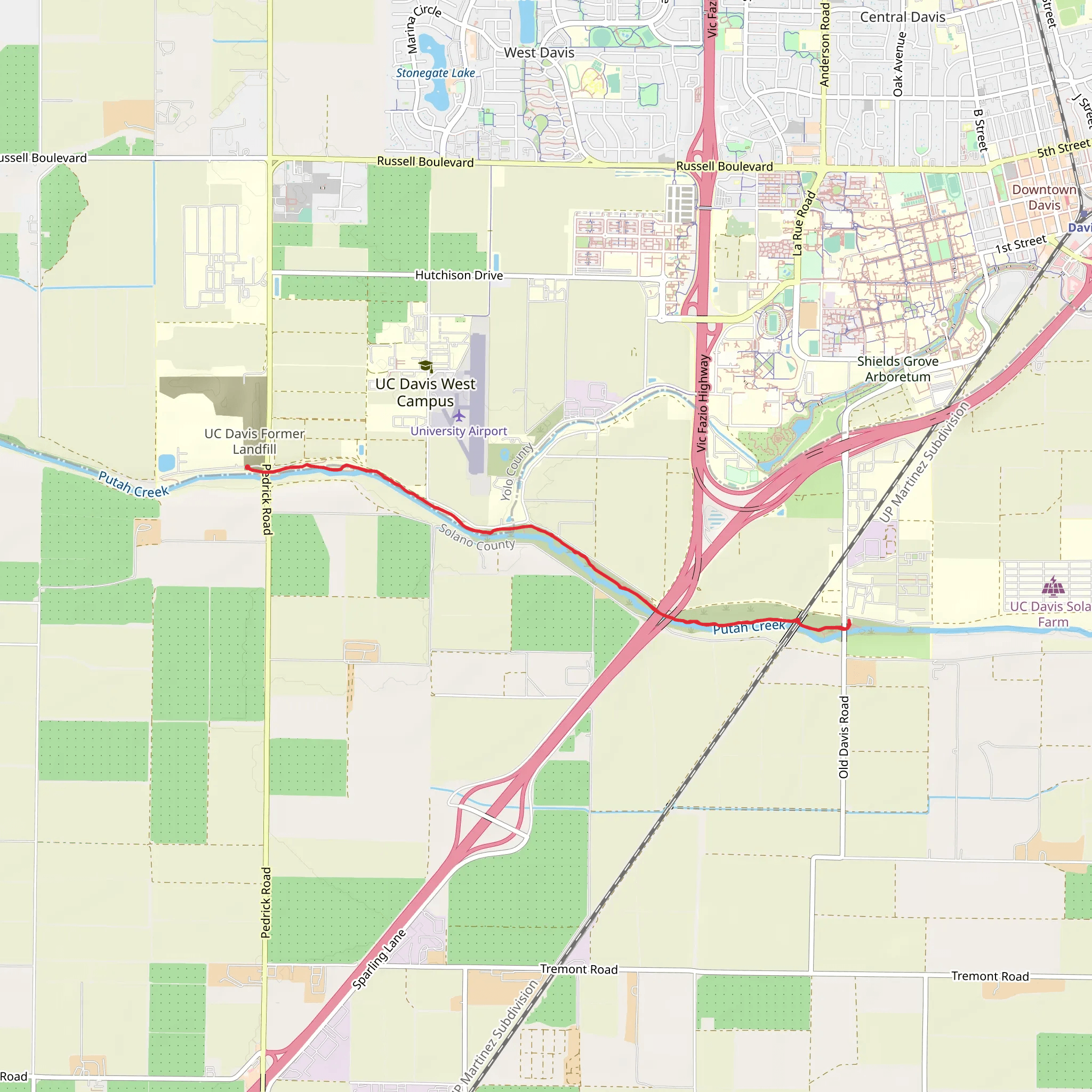 Putah Creek Walk mobile static map