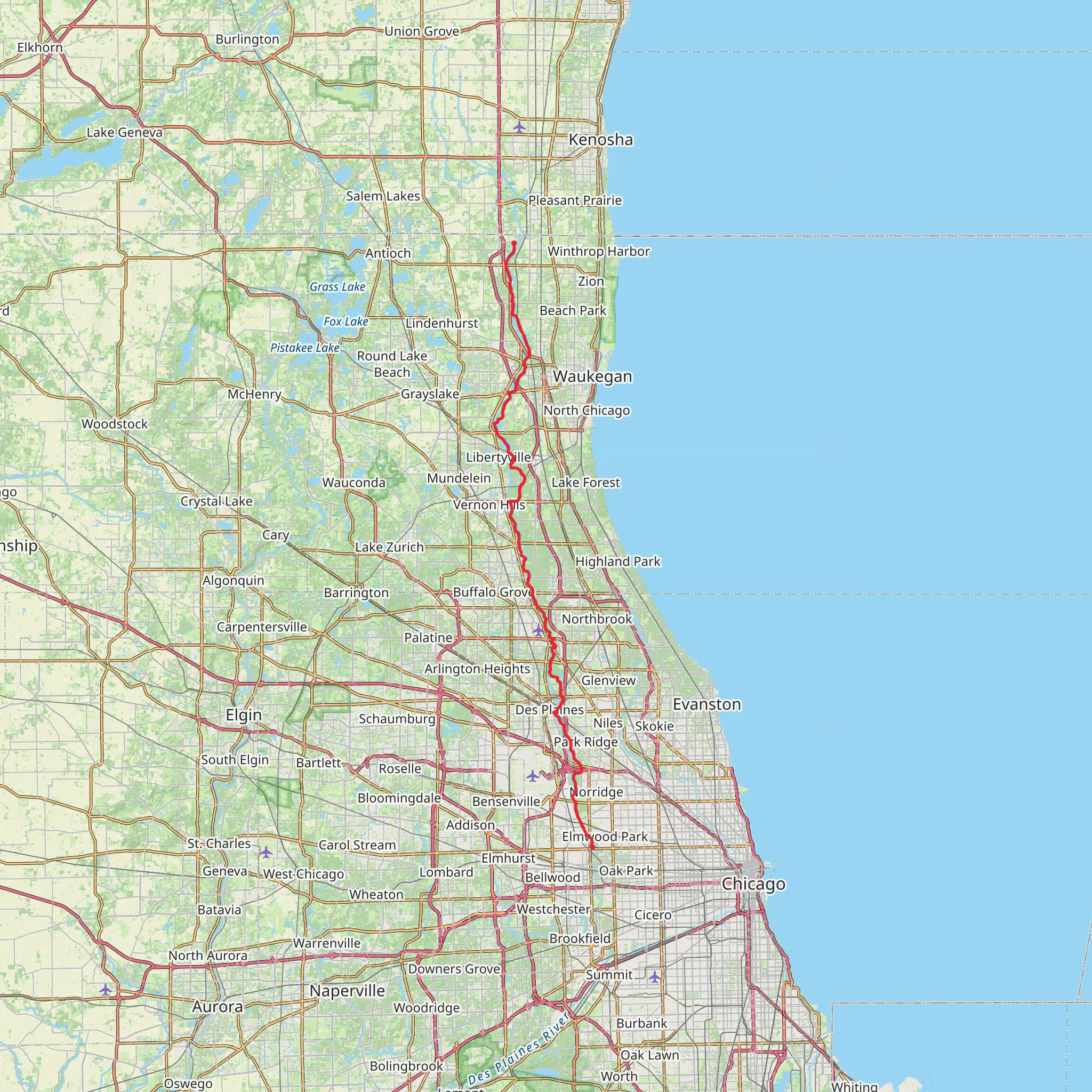 Des Plaines River Trail mobile static map