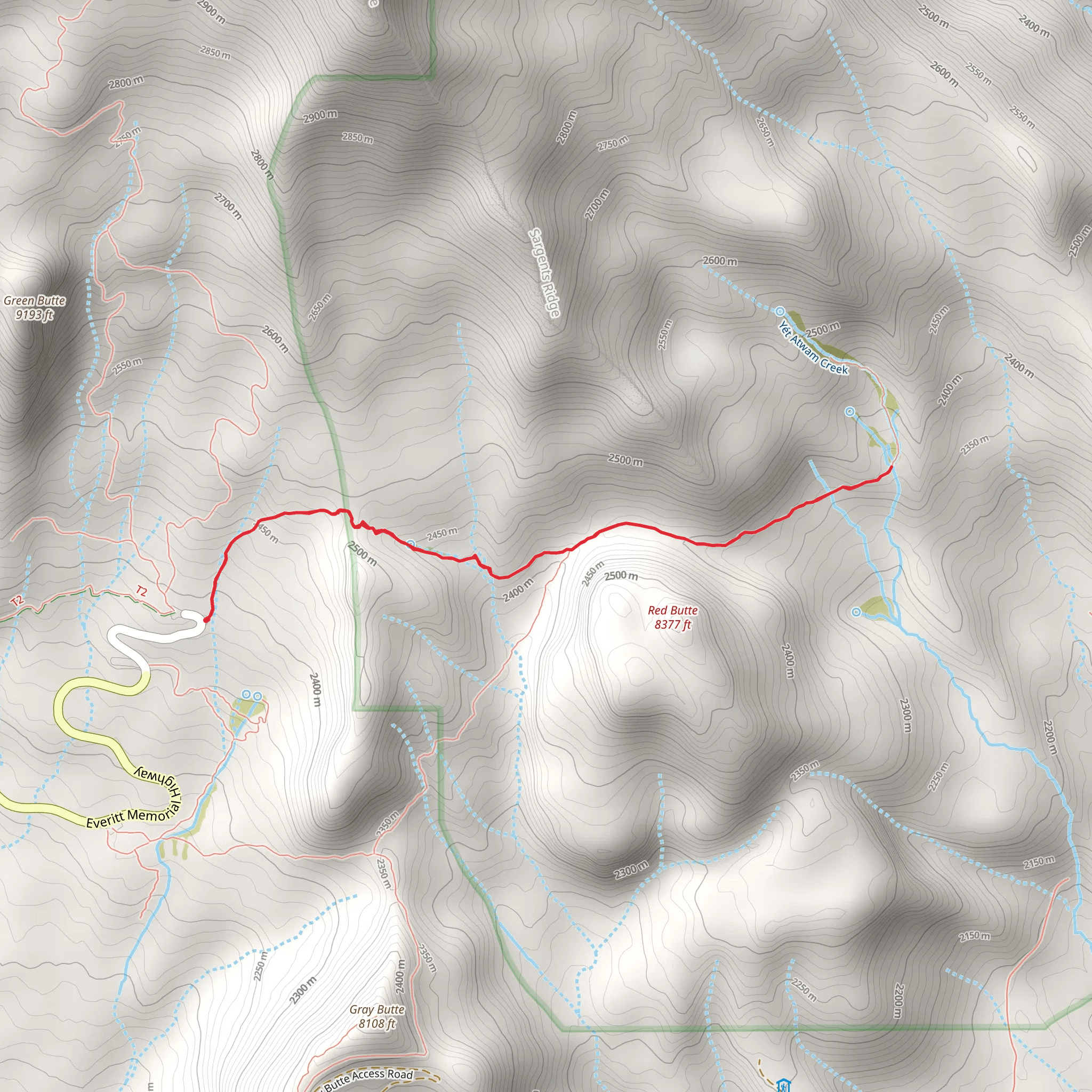 Hummingbird Meadow and South Gate Meadows Trail mobile static map