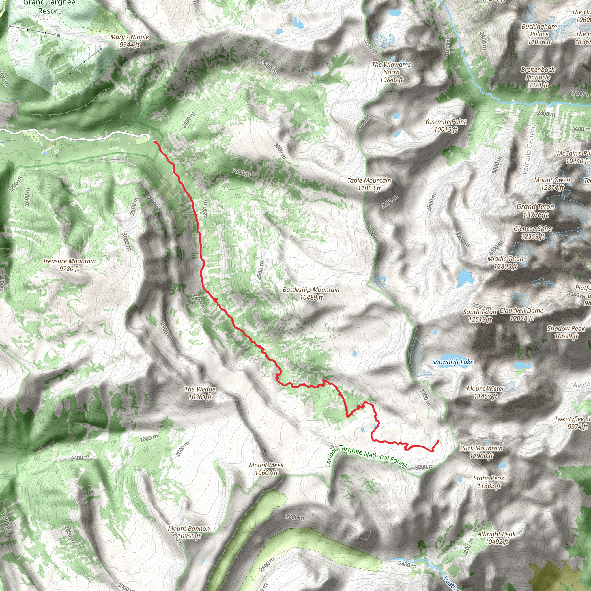 South Teton Trail mobile static map