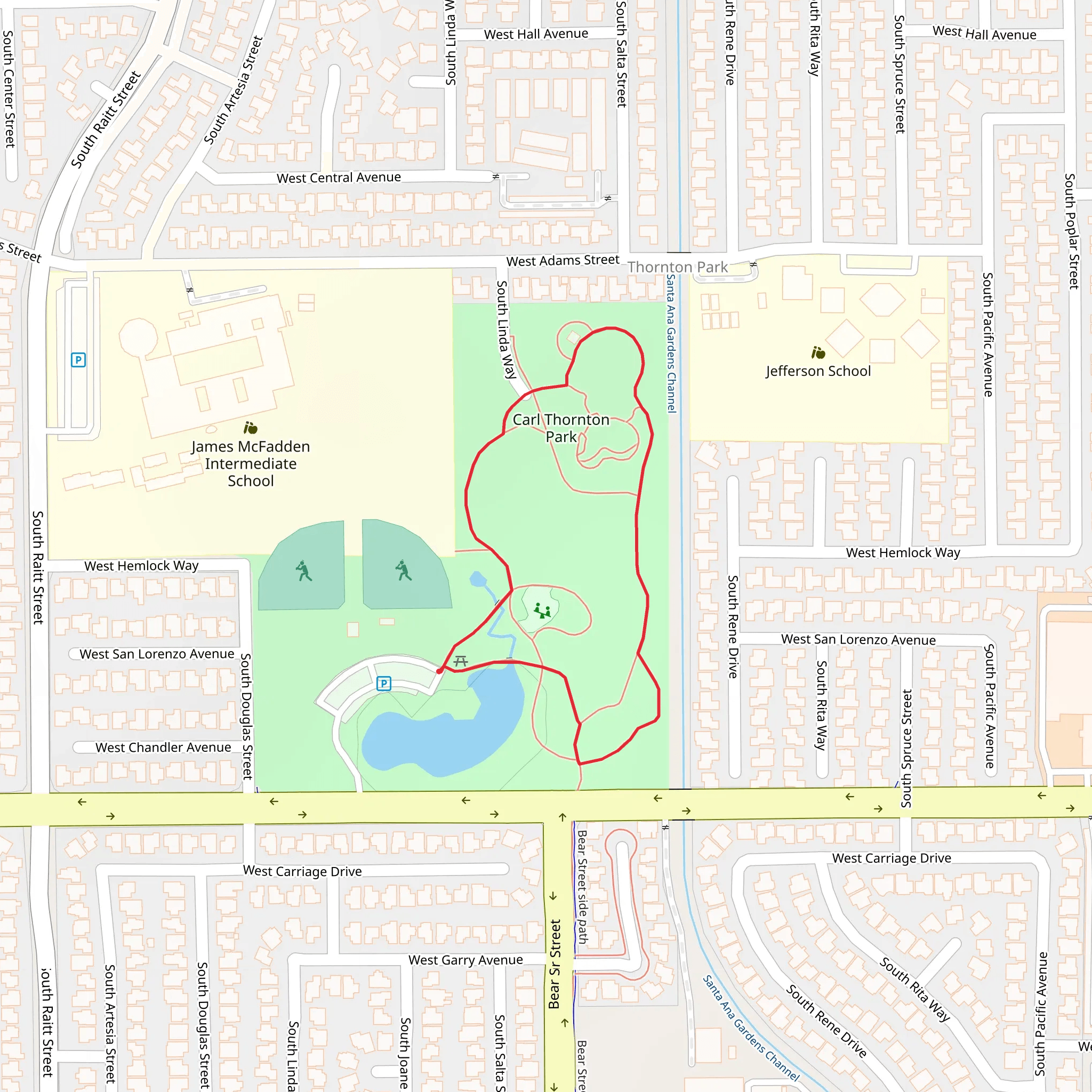 Carl Thornton Park Loop mobile static map