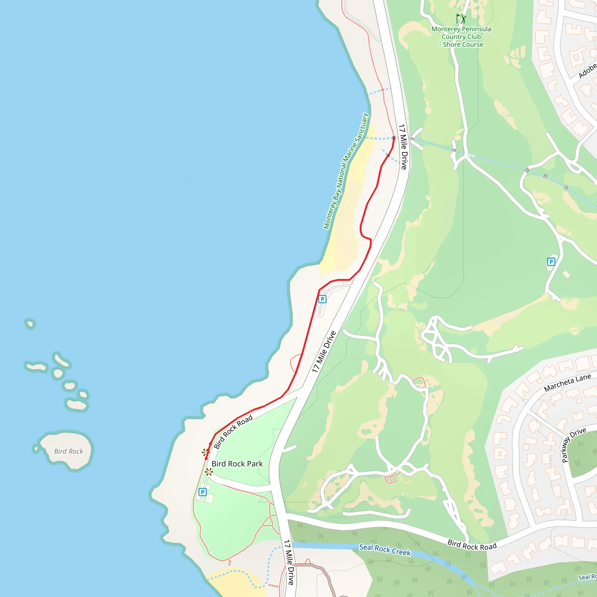 Bird Rock Road mobile static map