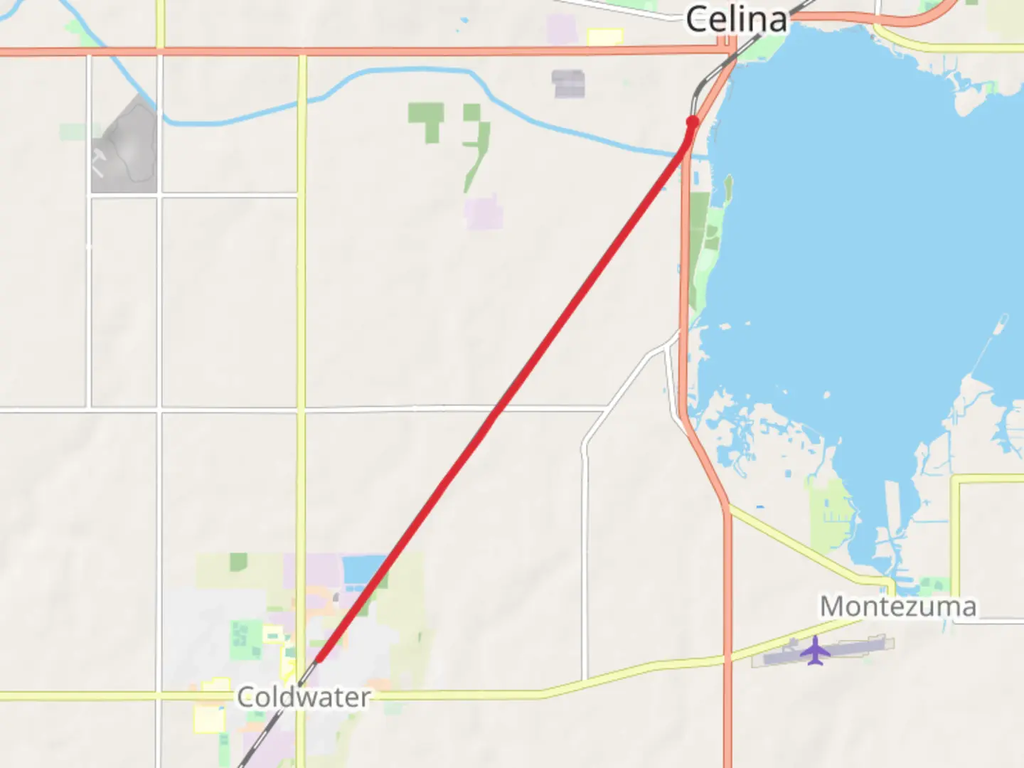 An image depicting the trail Celina-Coldwater Pathway and its surrounding area.